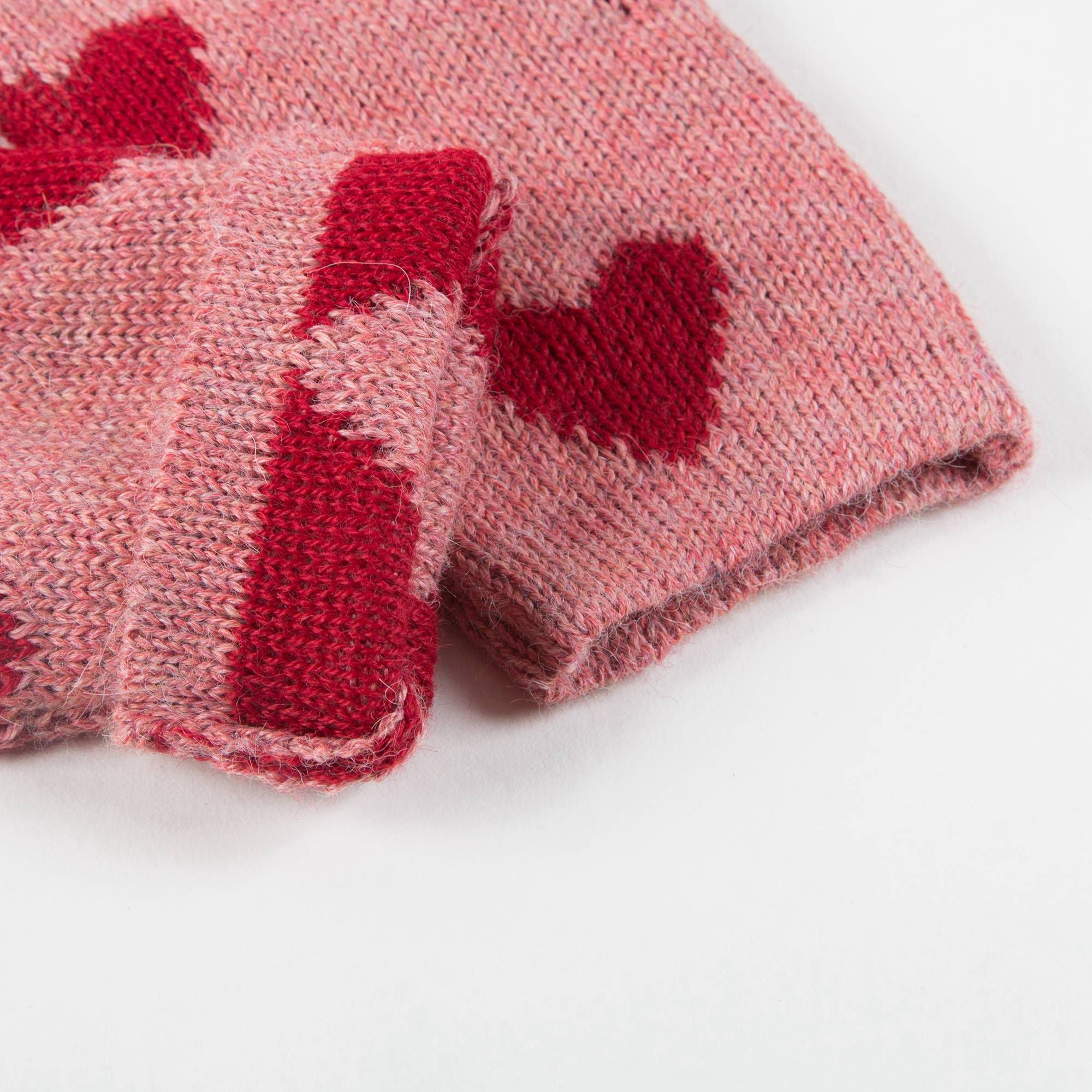 Baby Rose Pink Heart Alpaca Wool Trousers