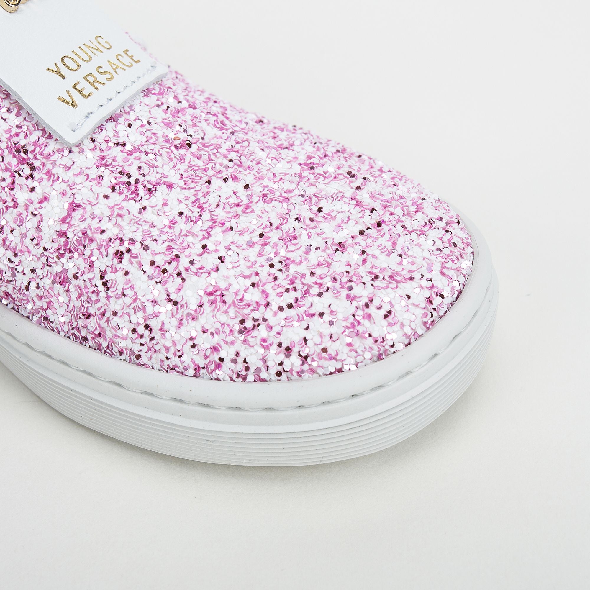 Girls White&Pink Surface Metal Logo Shoes