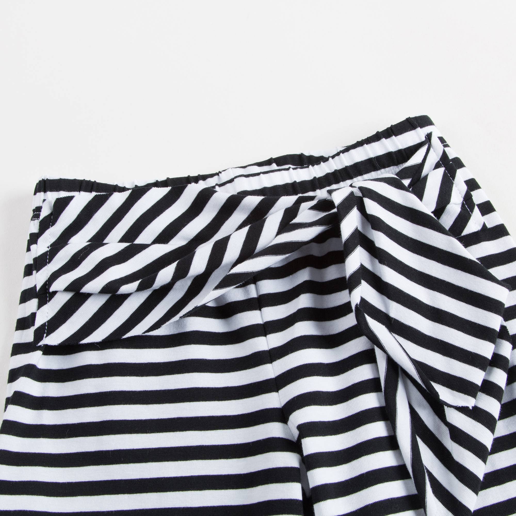 Girls Black & White Striped Pants