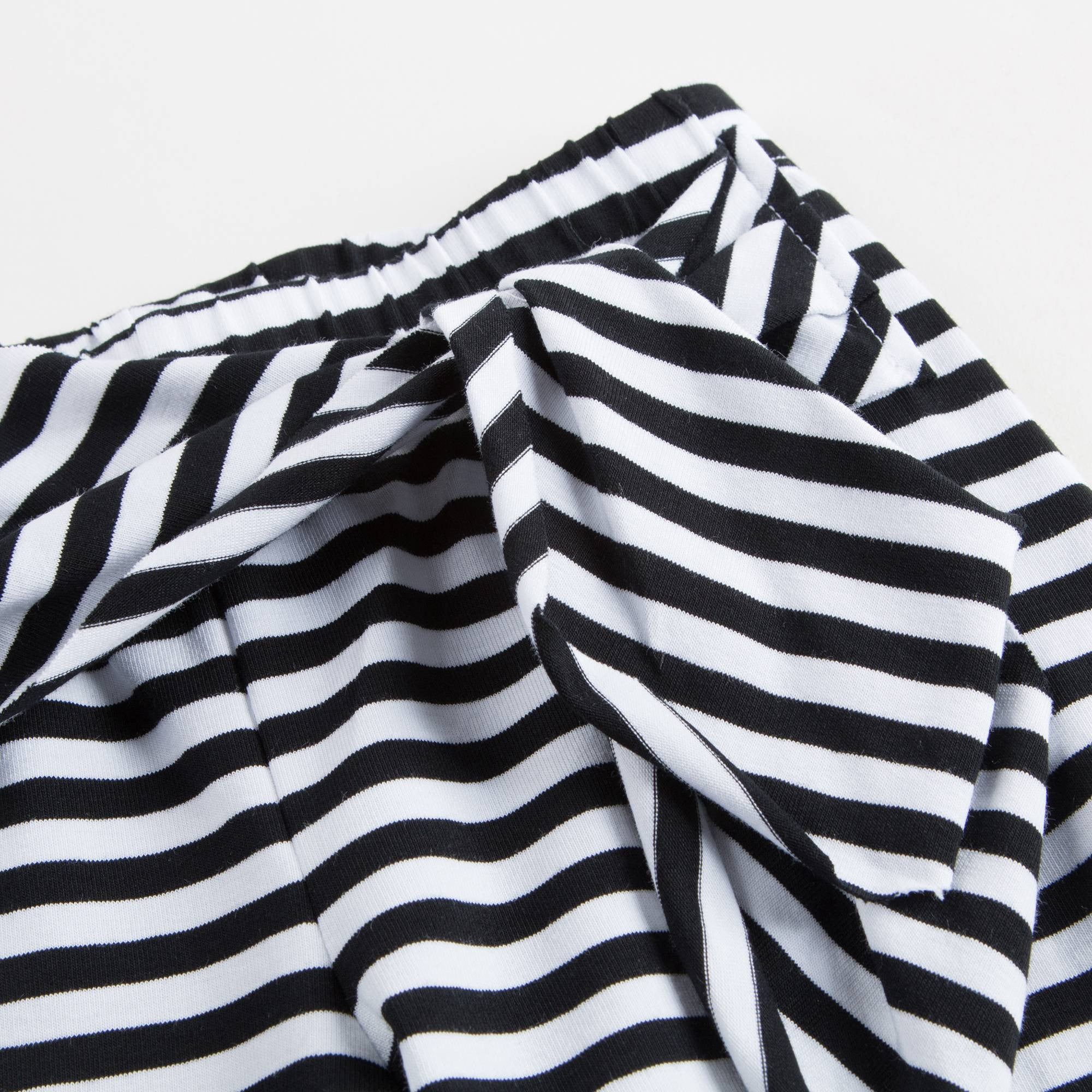 Girls Black & White Striped Pants