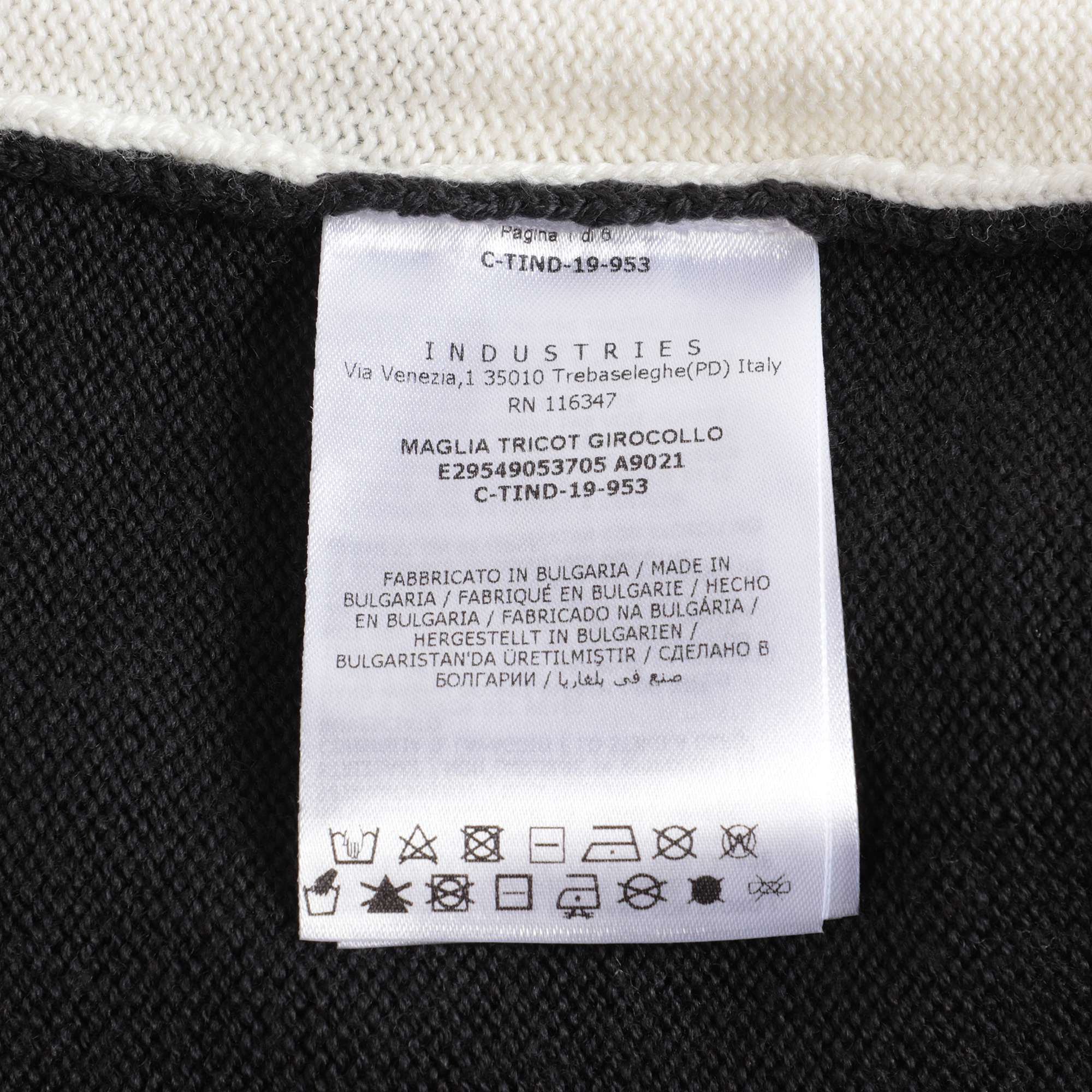 Girls White & Black Logo Wool Sweater
