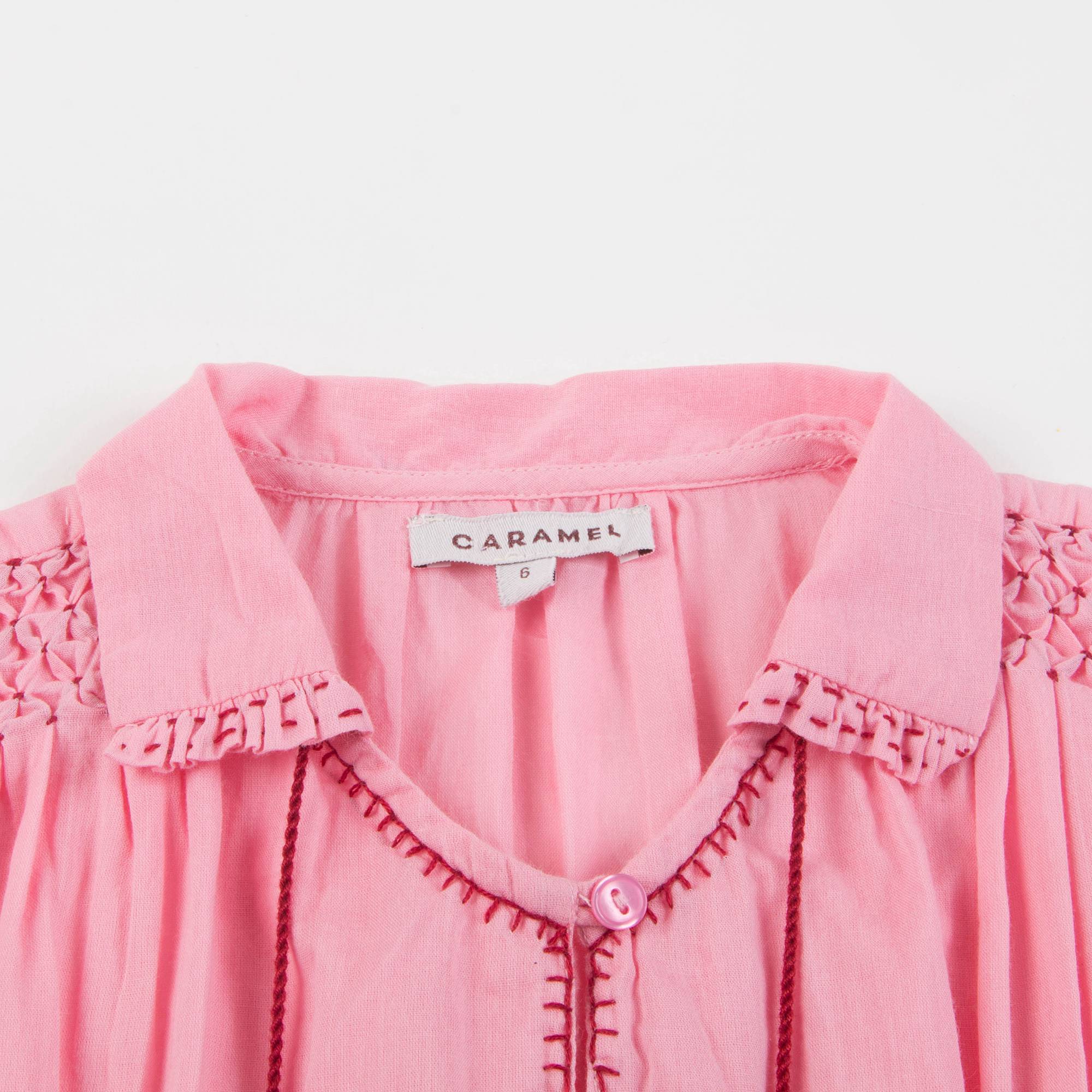 Girls Candy Pink Cotton Woven Dress