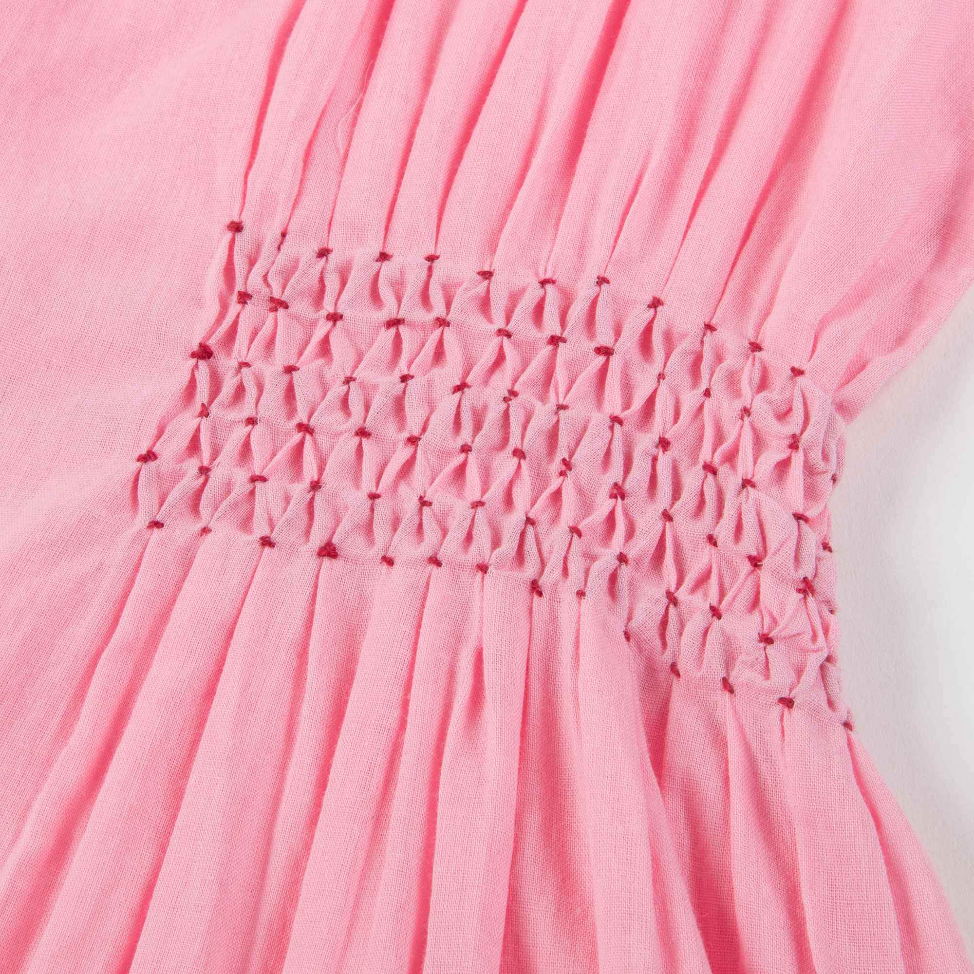 Girls Candy Pink Cotton Woven Dress