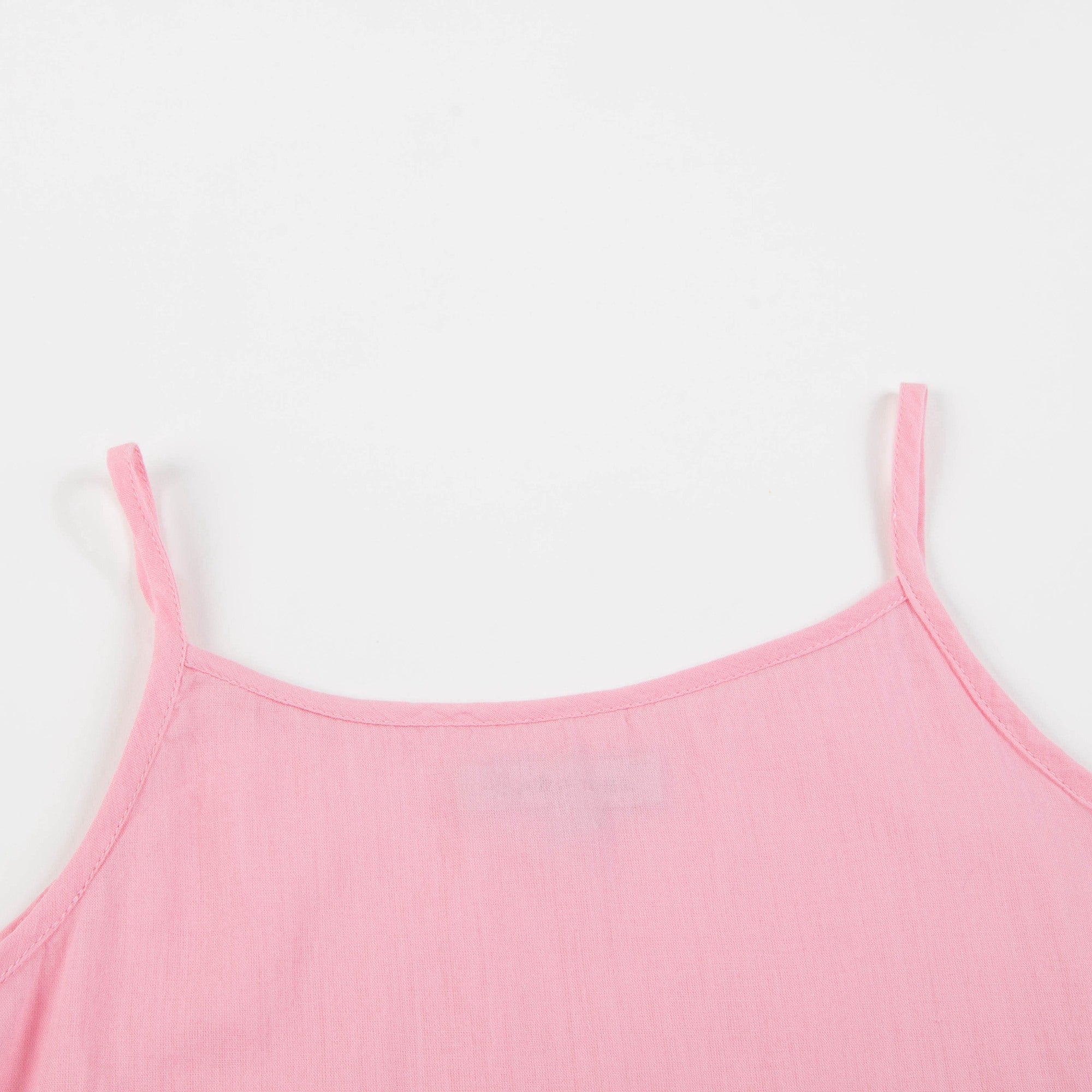 Girls Candy Pink Cotton Woven Dress