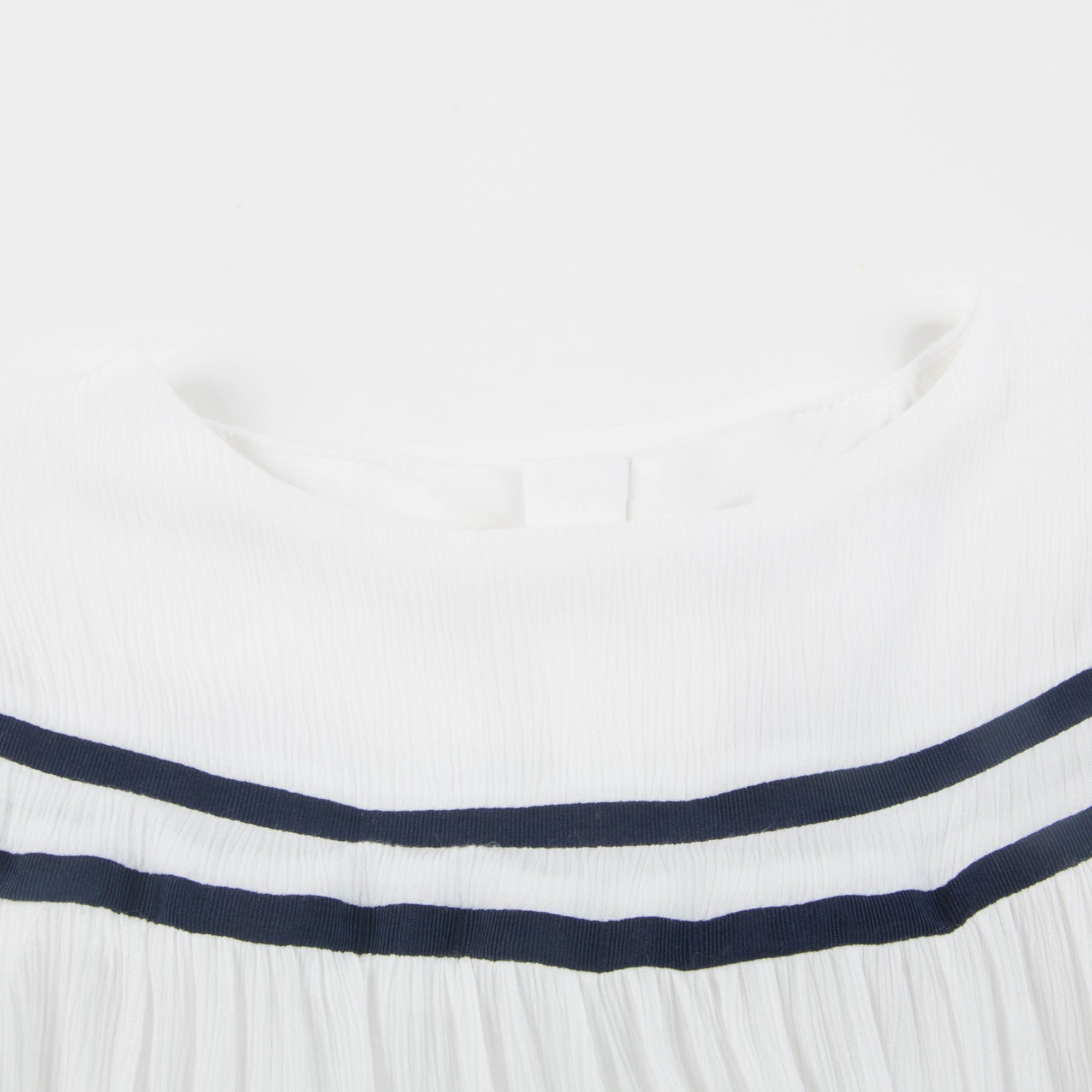 Girls Off White Viscose Dress
