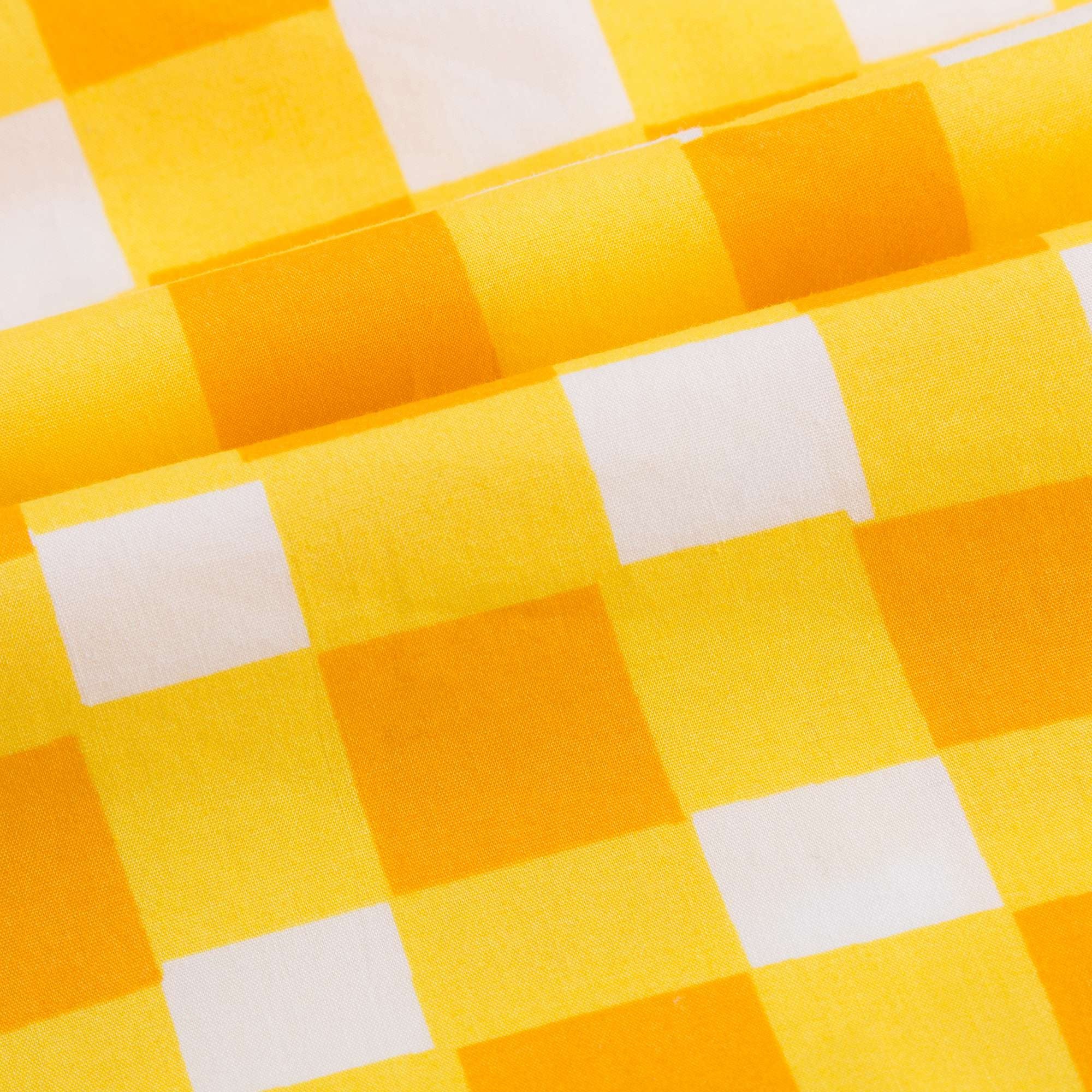 Girls Yellow Checked Dress