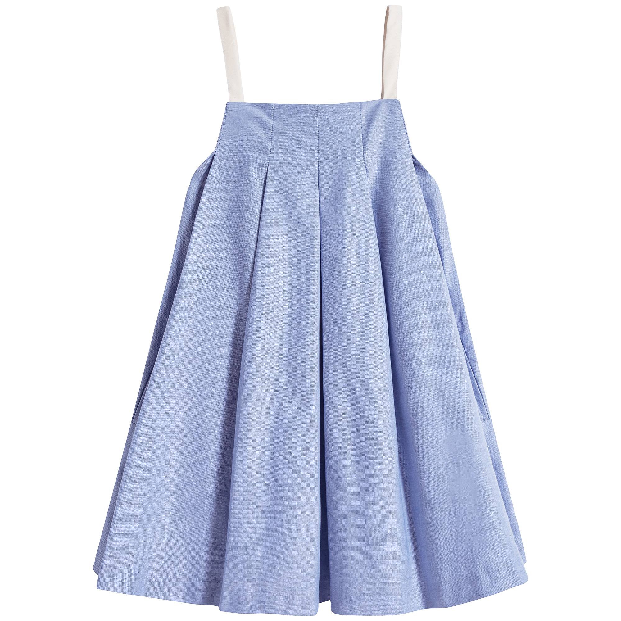 Girls Blue Pleated Dress