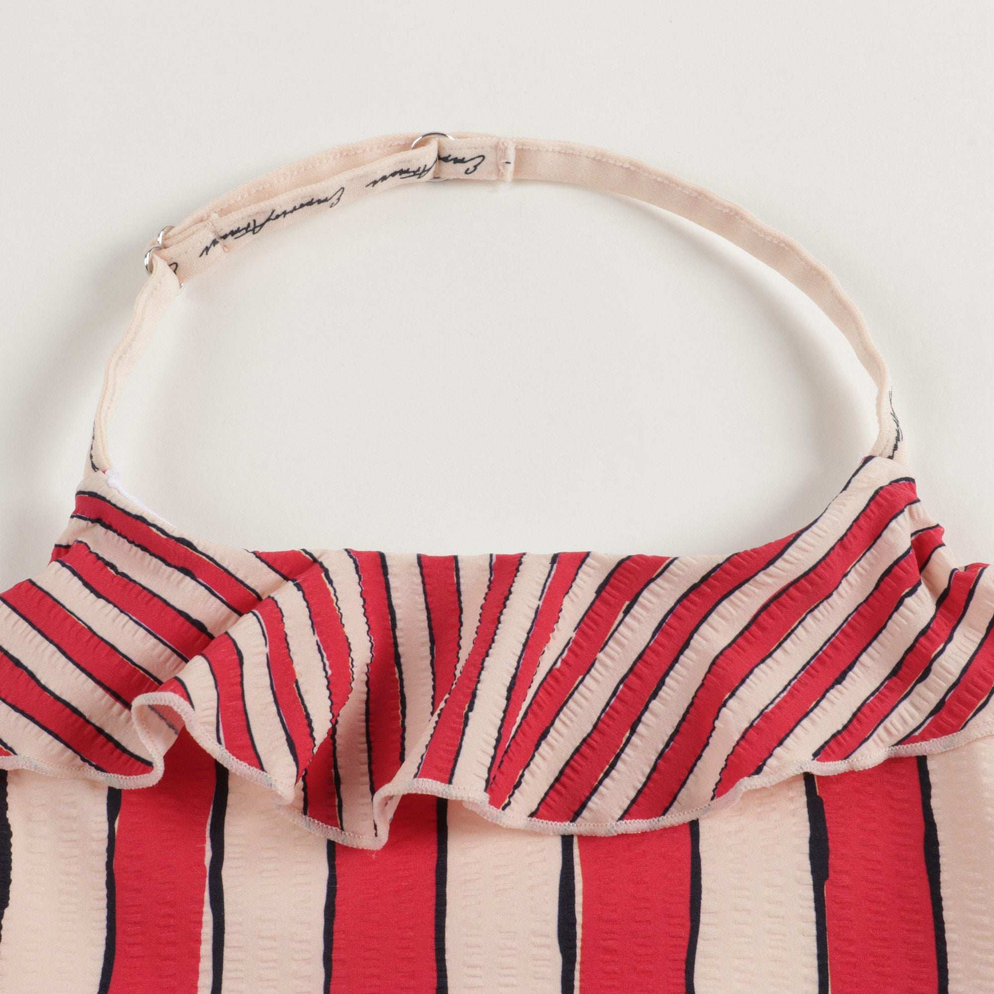 Girls Red/Pink Stripe Swimwear