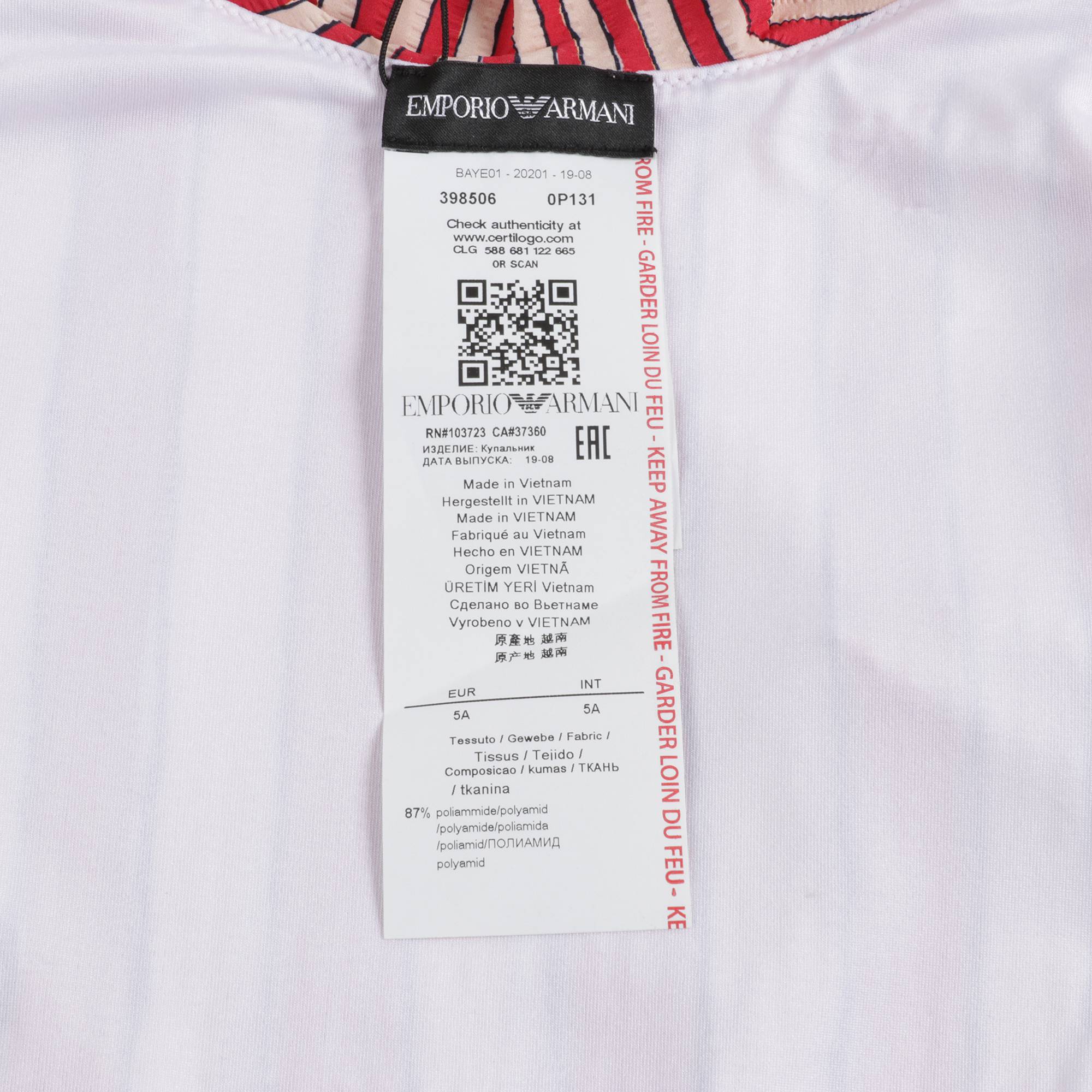 Girls Red/Pink Stripe Swimwear