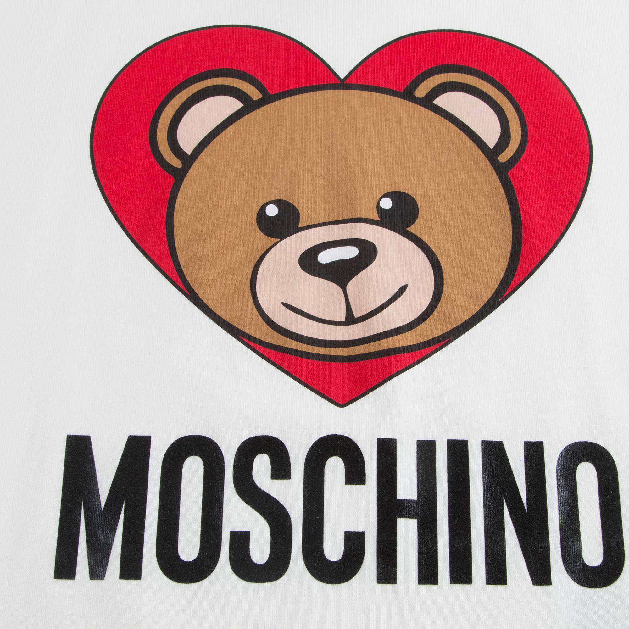 Girls White Logo Cotton T-shirt