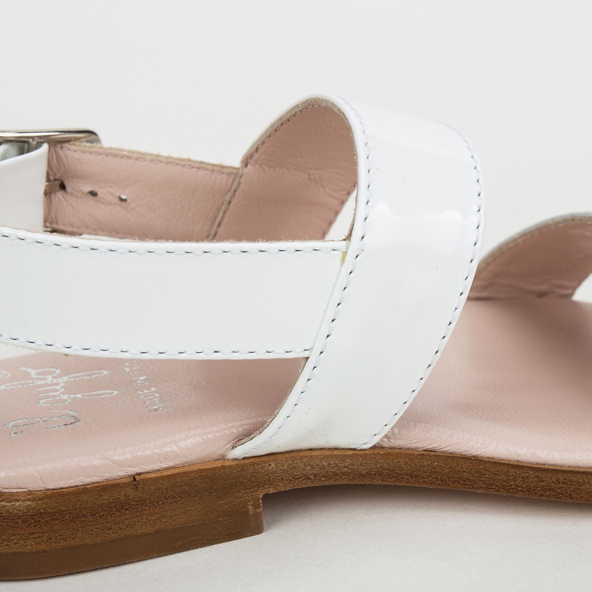Girls White&Silver Velcro Tape Sandals