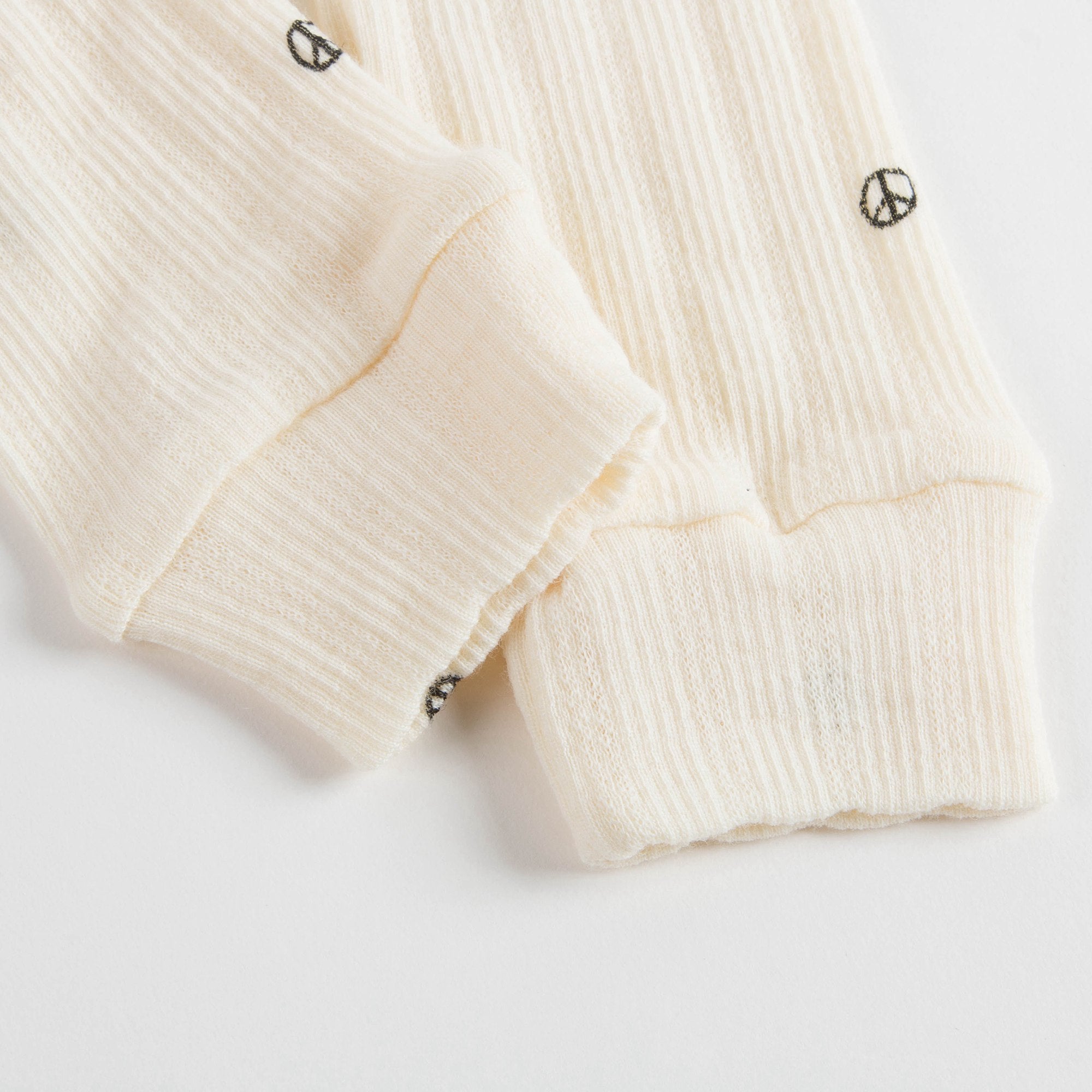 Girls Off White Organic Merino Wool Leggings