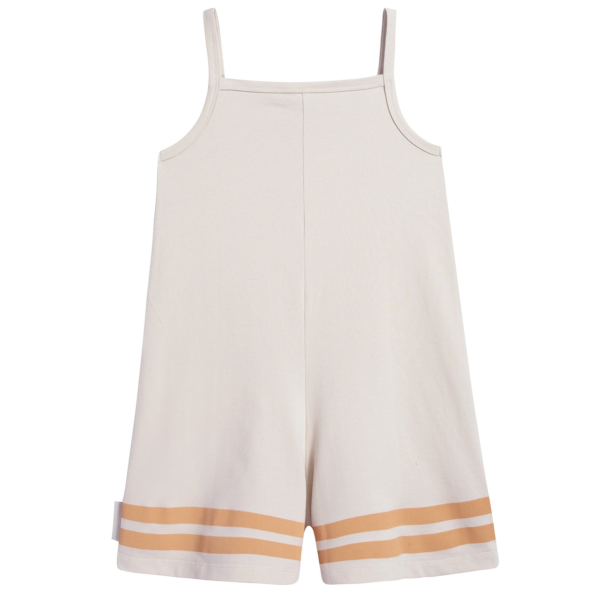 Girls Stone & Light Brick Pima Cotton Rompers