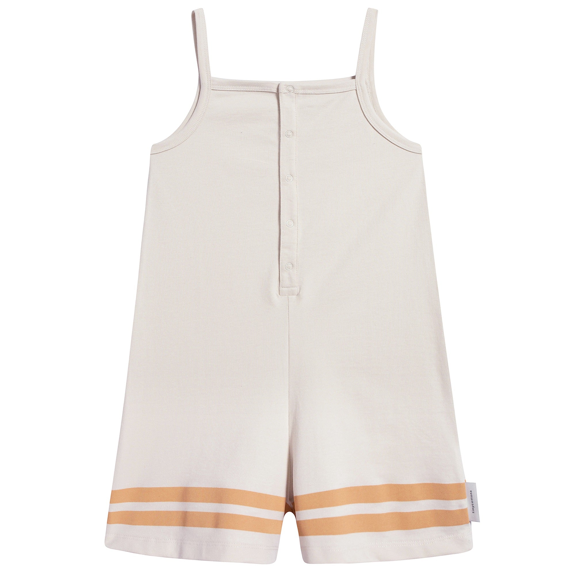 Girls Stone & Light Brick Pima Cotton Rompers