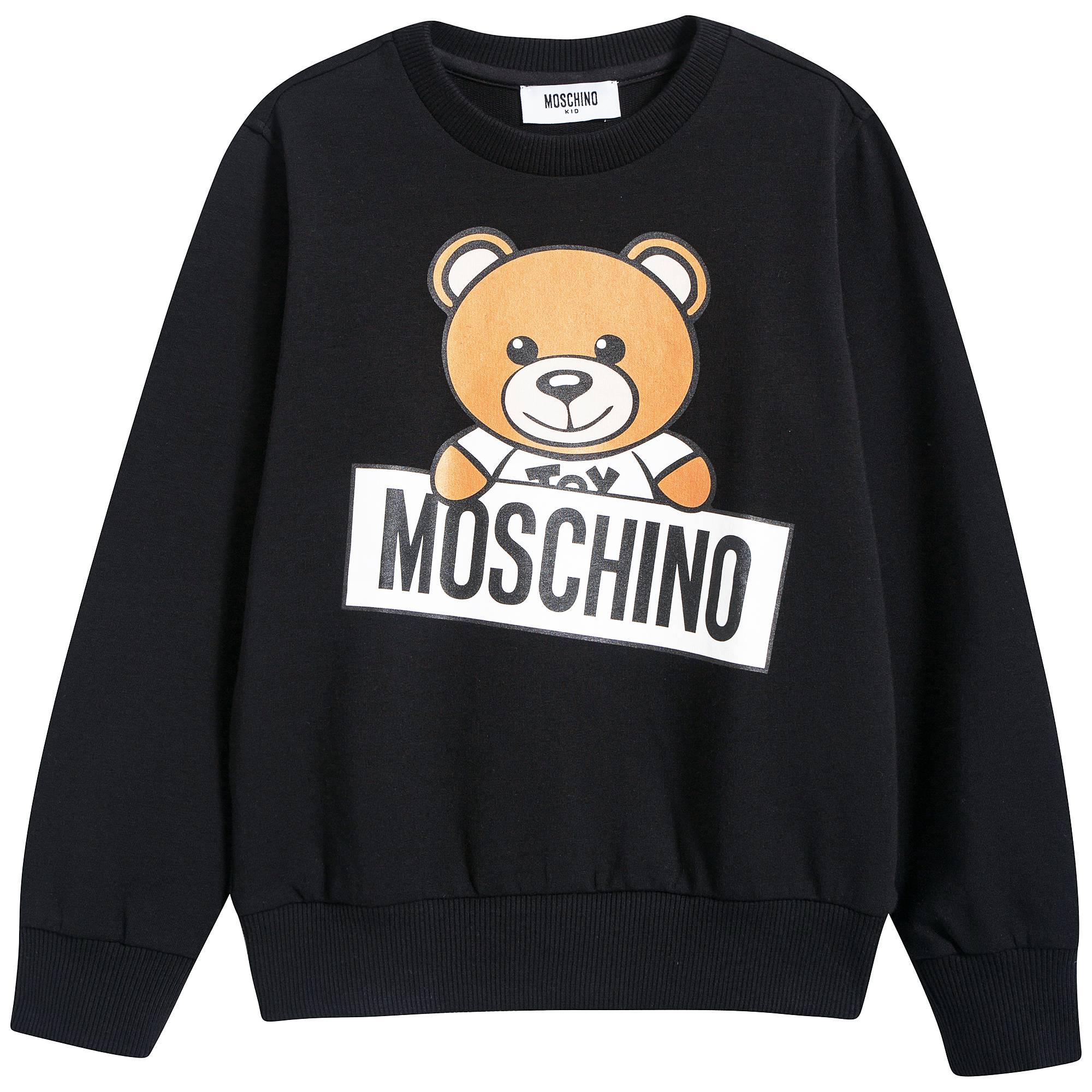 Boys & Girls Black Cotton Sweatshirt