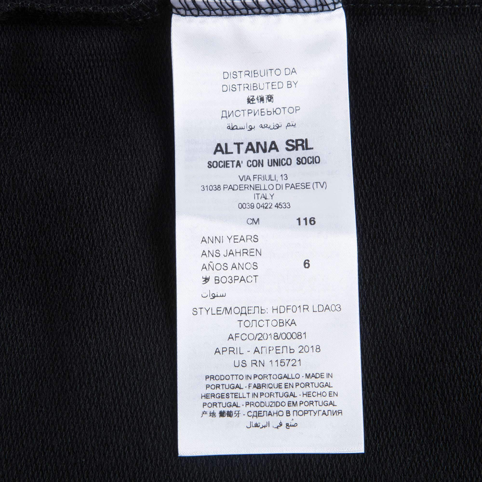 Girls Black Cotton Sweatshirt