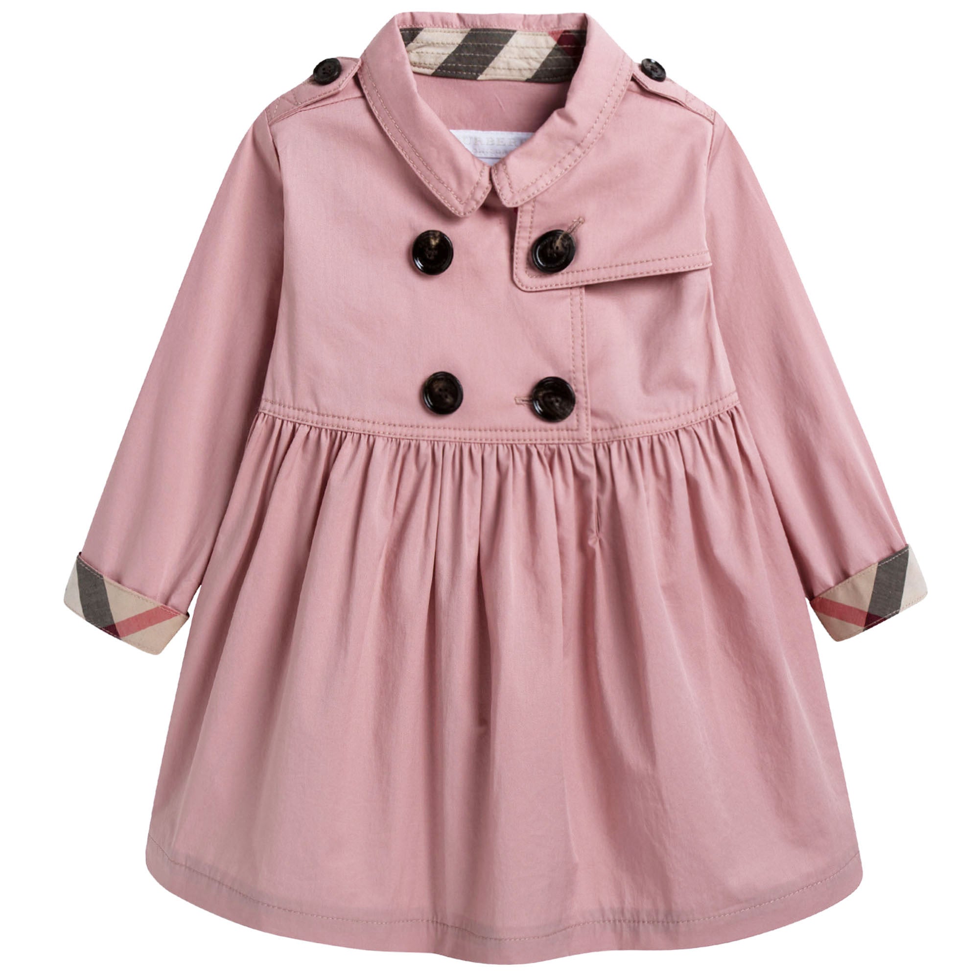 Baby Girls Pink Cotton Trench Dress