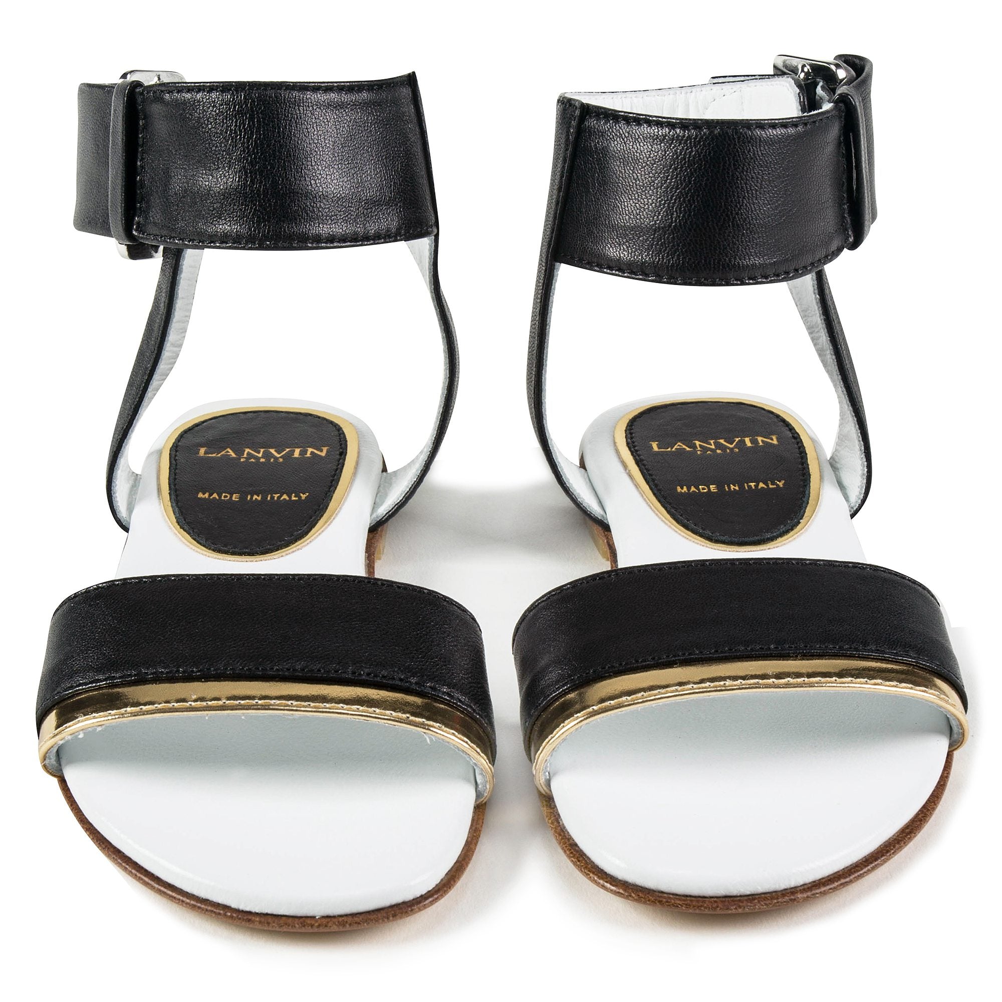 Girls Black & Gold Sandals