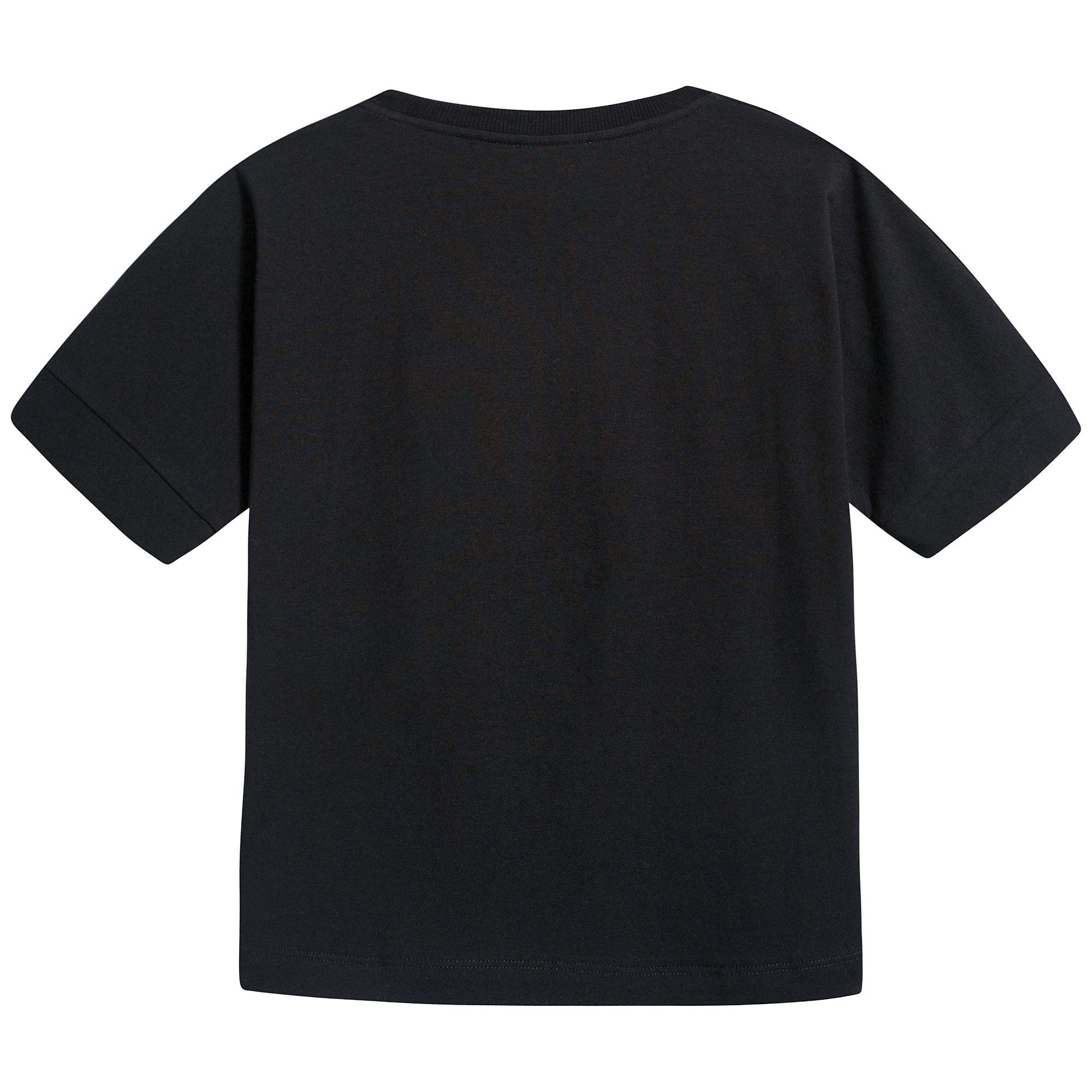 Girls Black Logo Cotton T-shirt