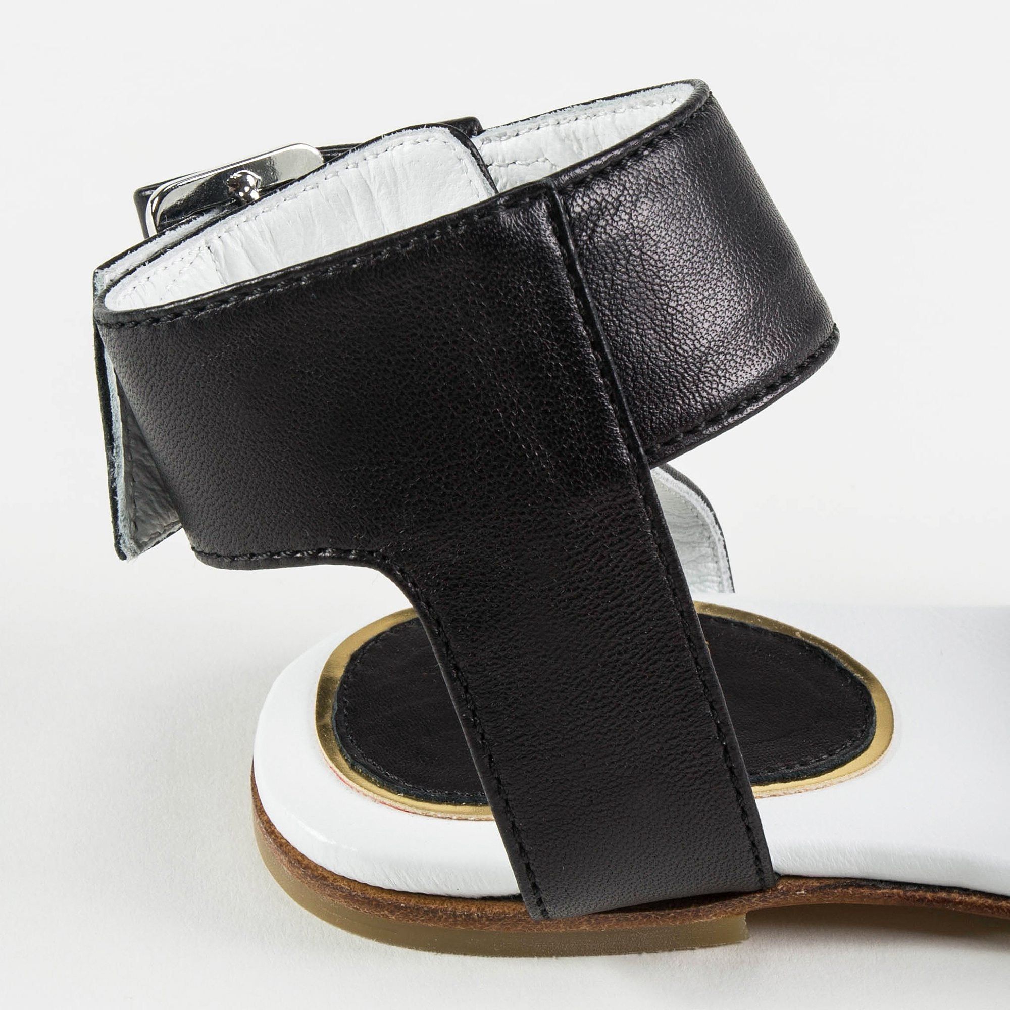 Girls Black & Gold Sandals
