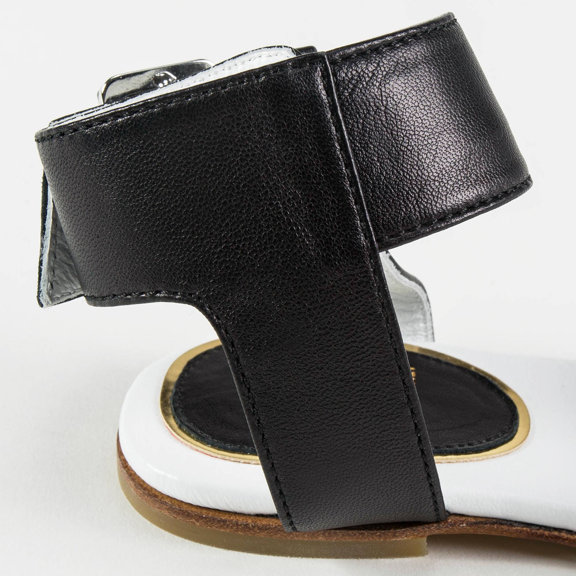 Girls Black & Gold Sandals