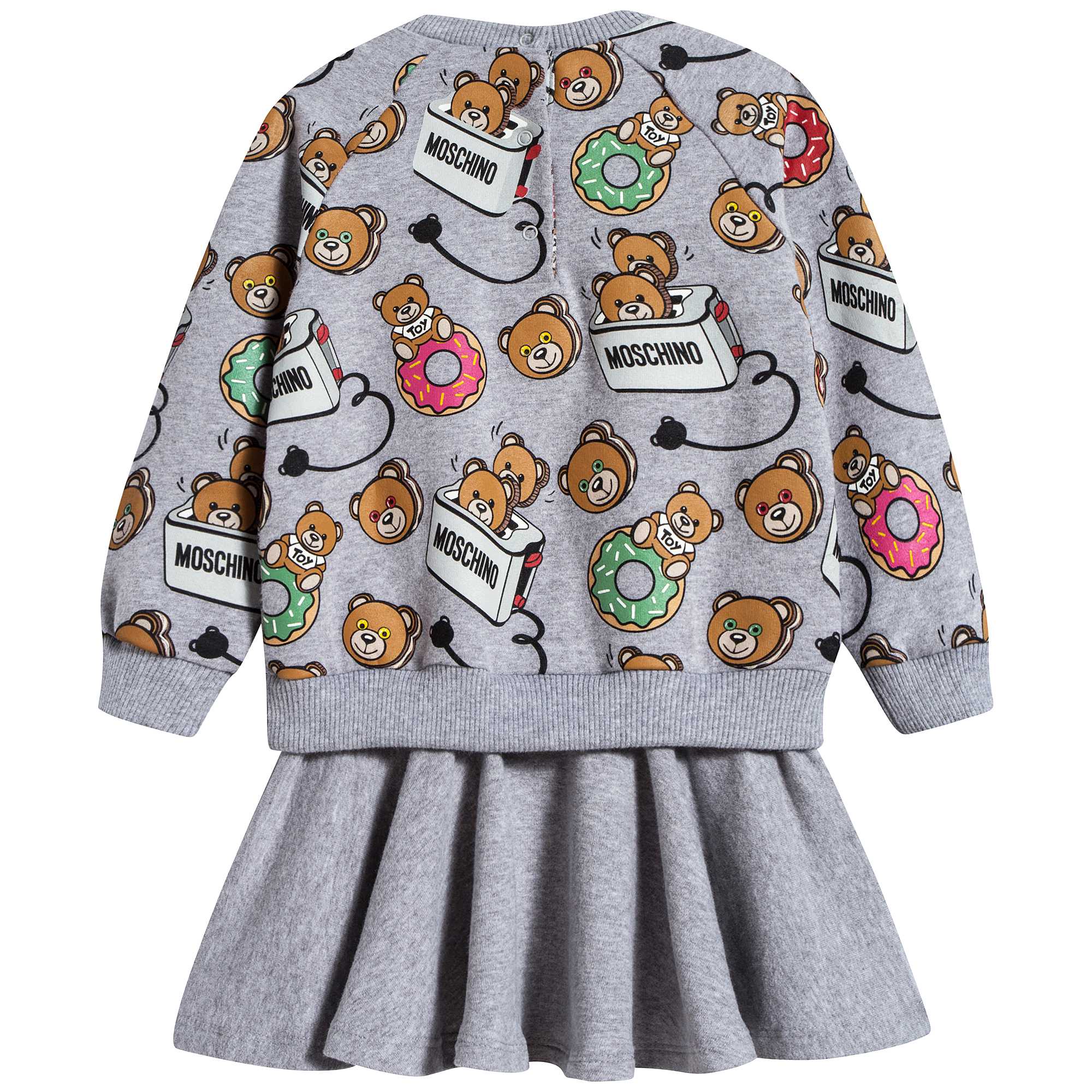 Baby Girls Melange Grey Cotton Dress