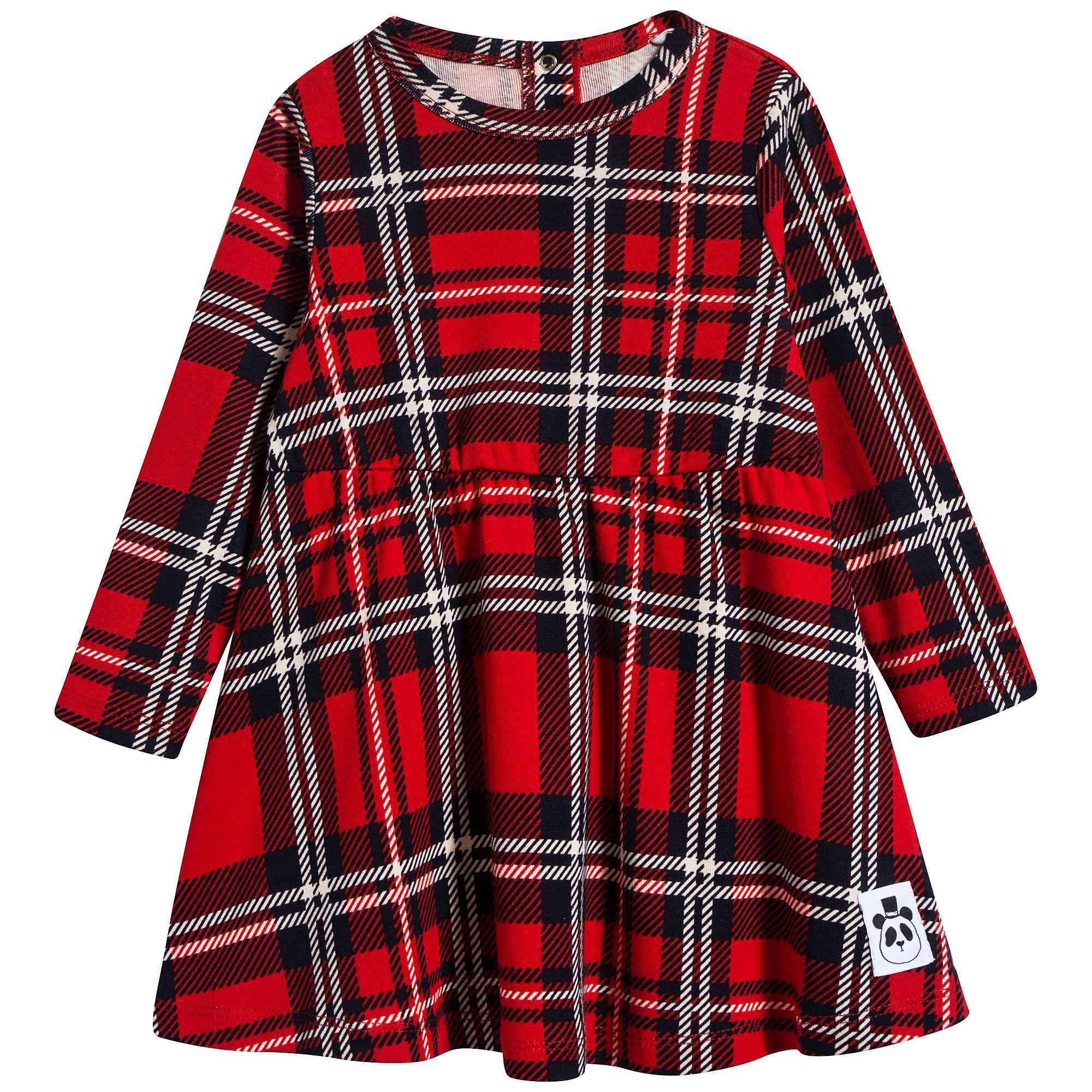Girls Red Check Organic Cotton Dress