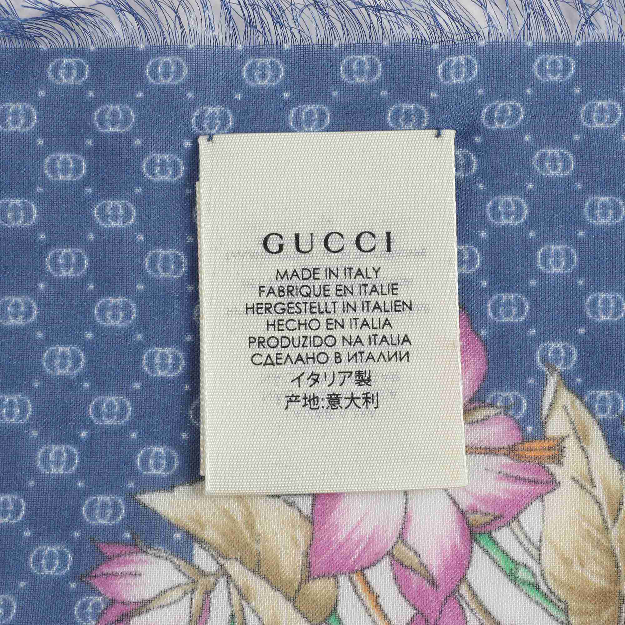 Girls Ivory & Blue "80X80CM" Scarves