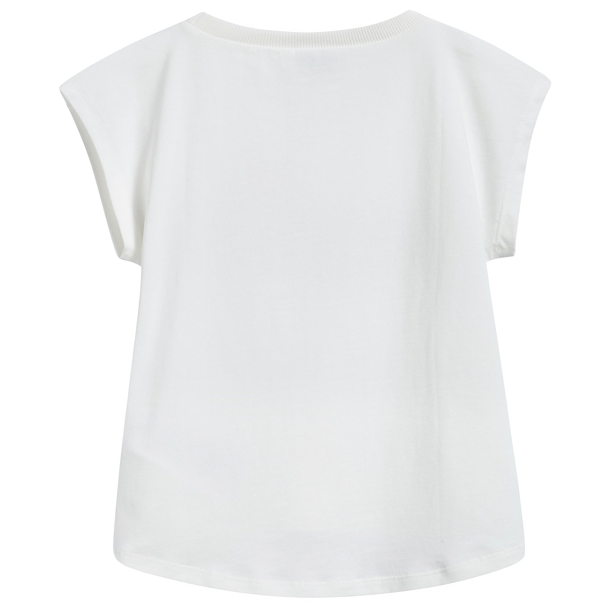 Girls White Logo Cotton Undershirt