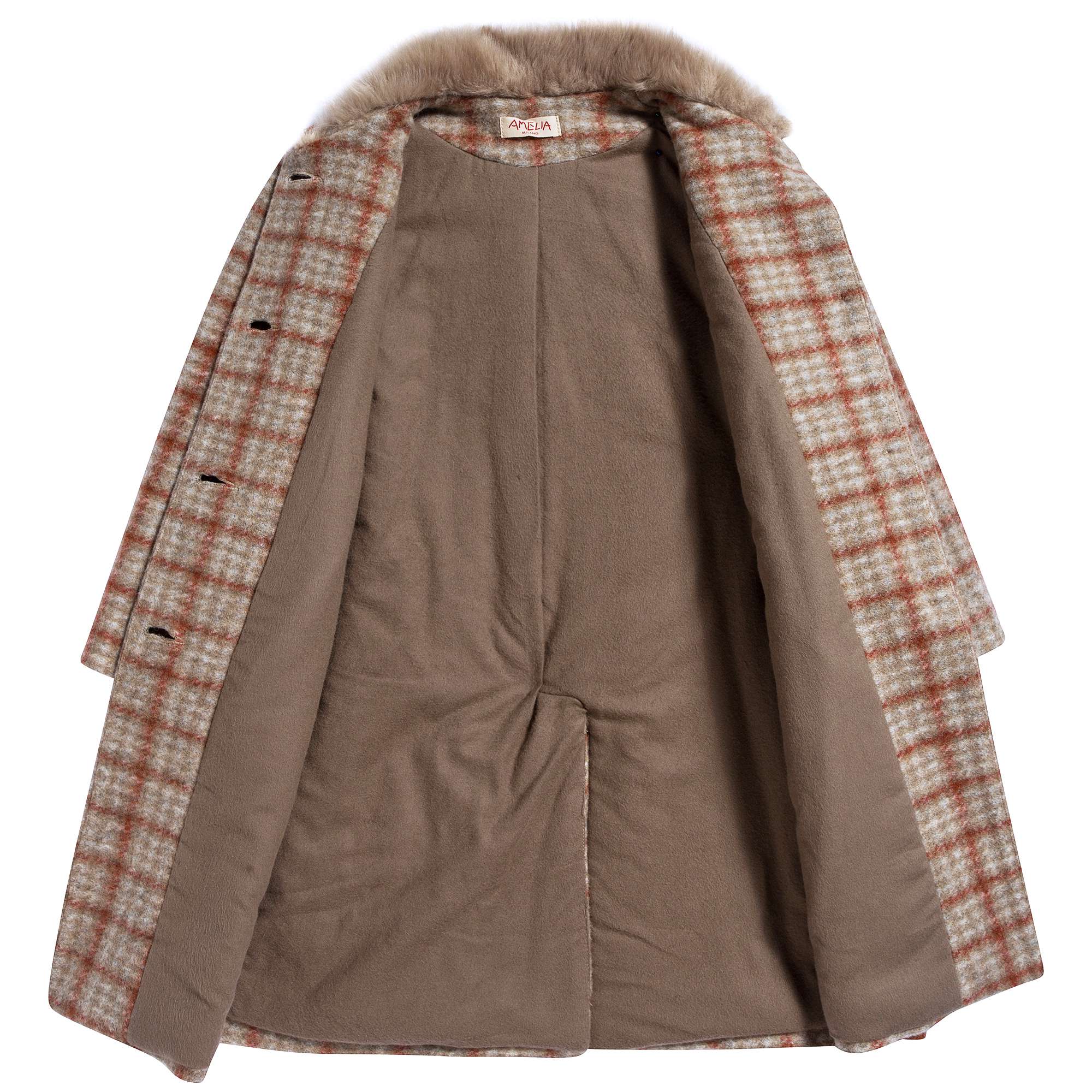 Girls Check Overcoat