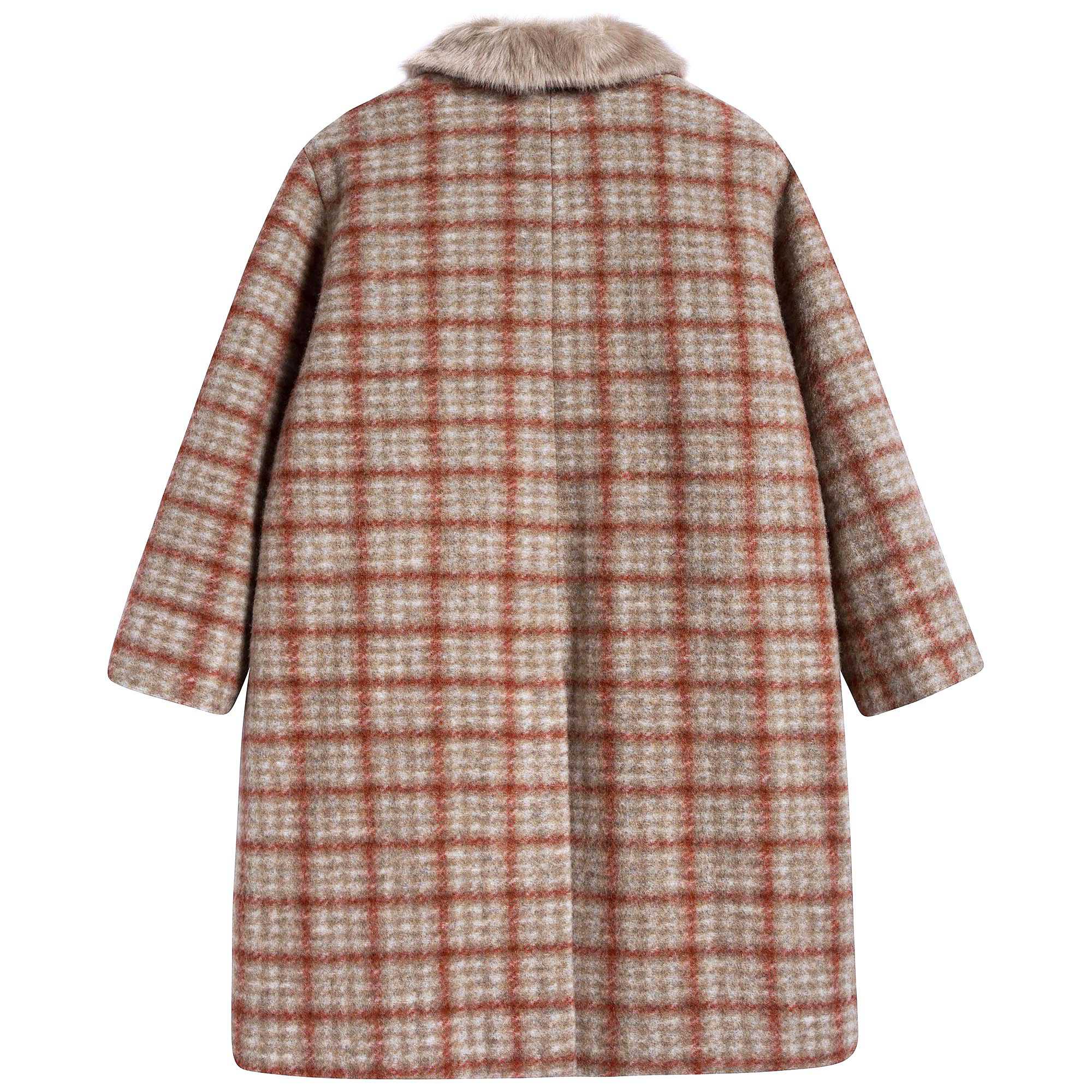 Girls Check Overcoat