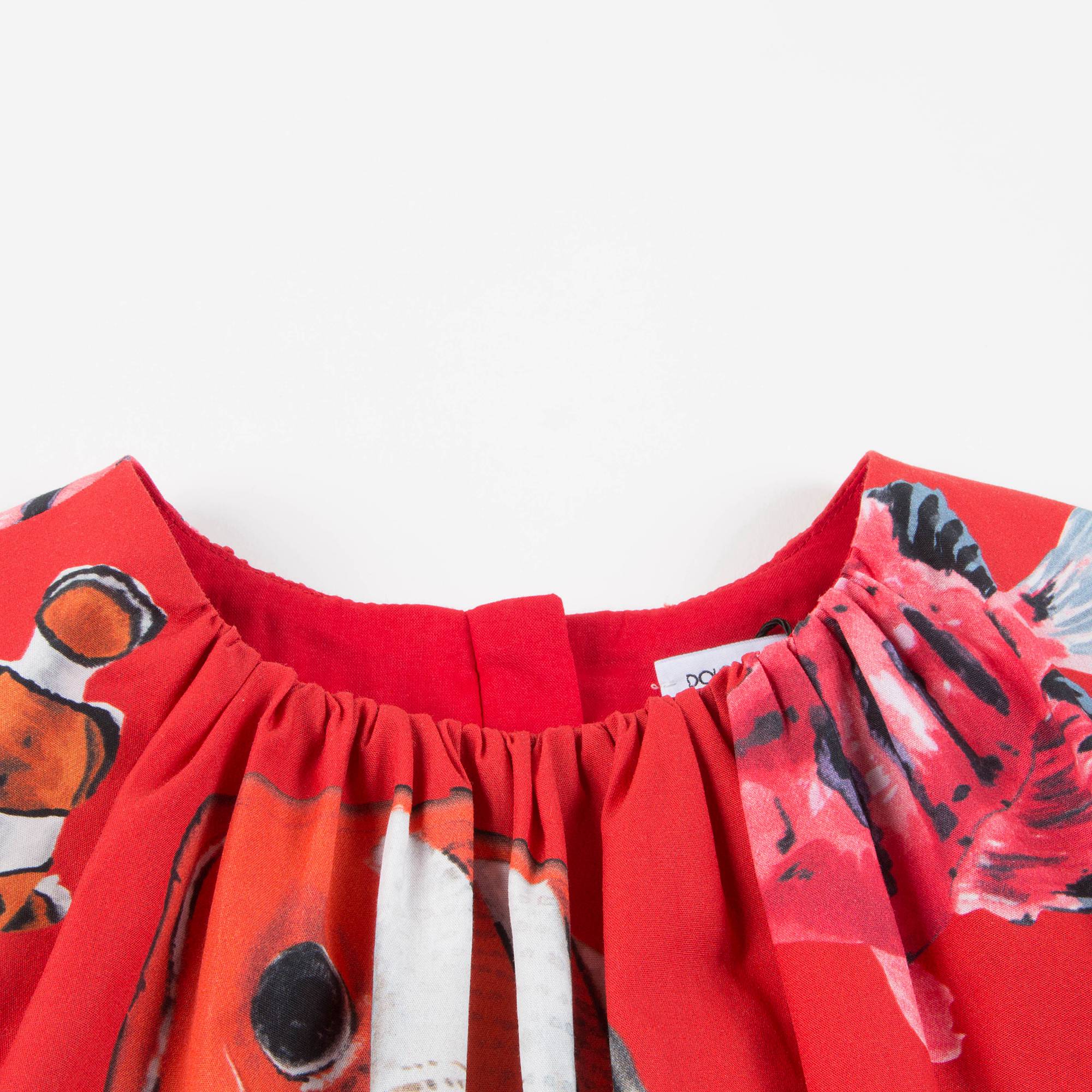 Girls Red Tropical Fish Cotton Dress