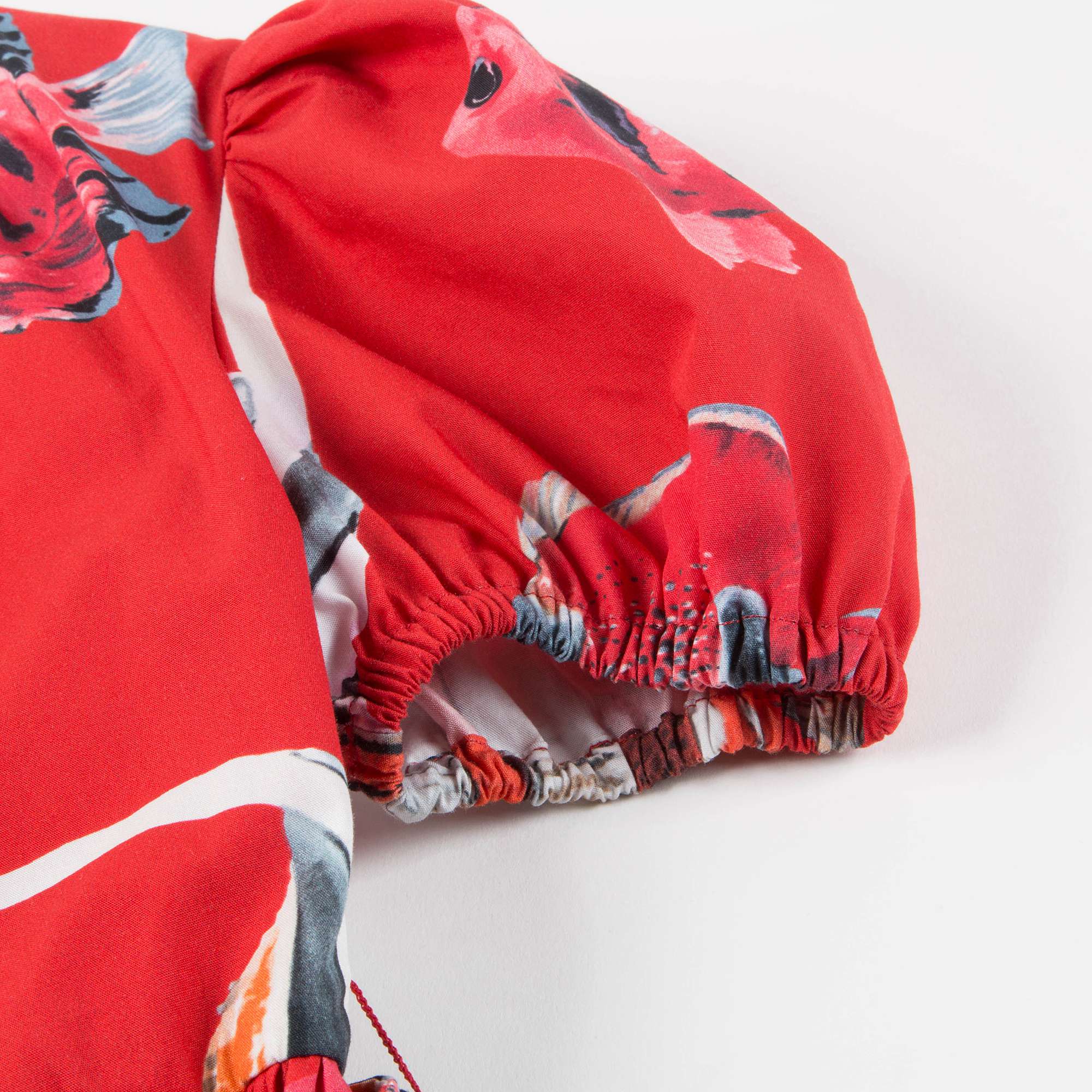 Girls Red Tropical Fish Cotton Dress