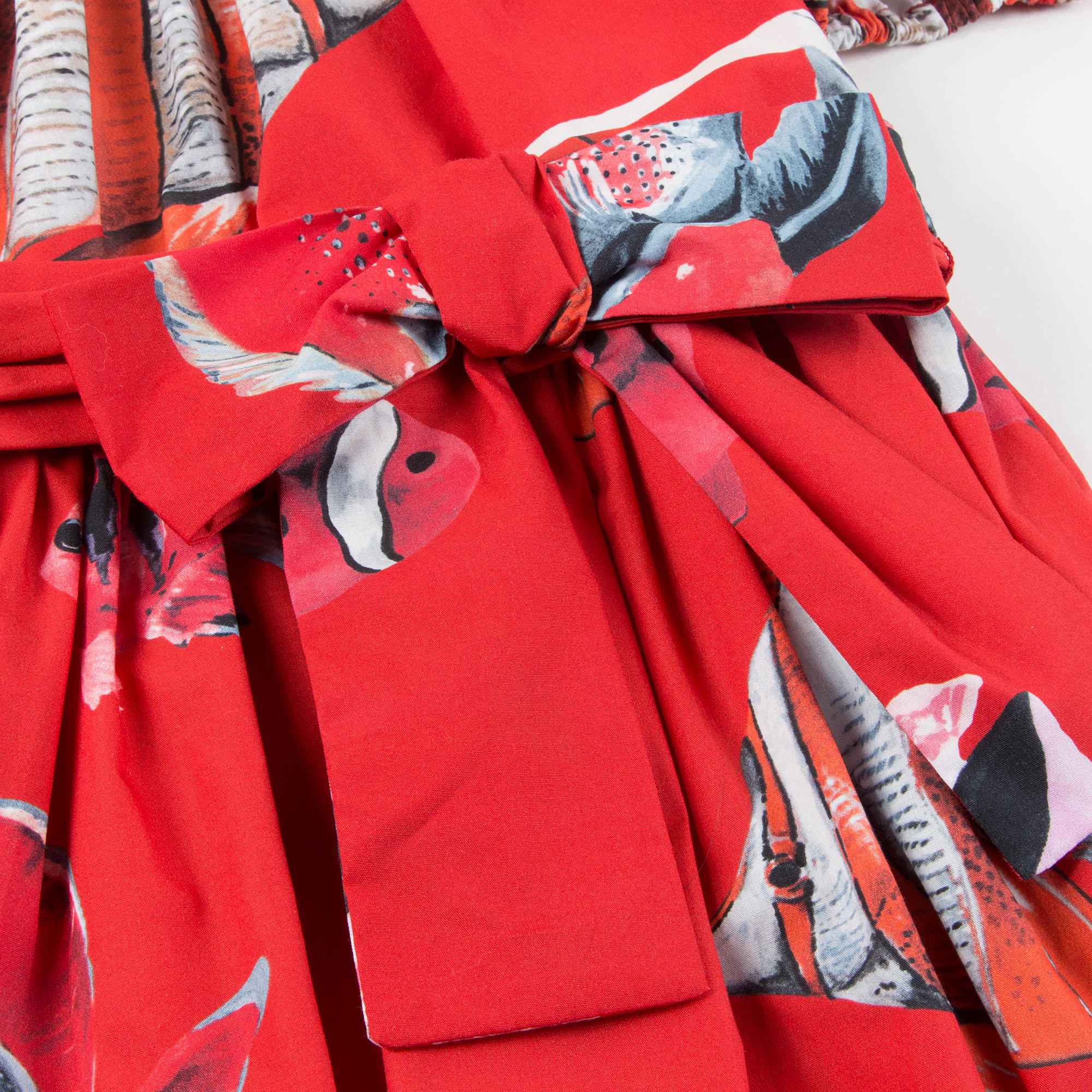 Girls Red Tropical Fish Cotton Dress