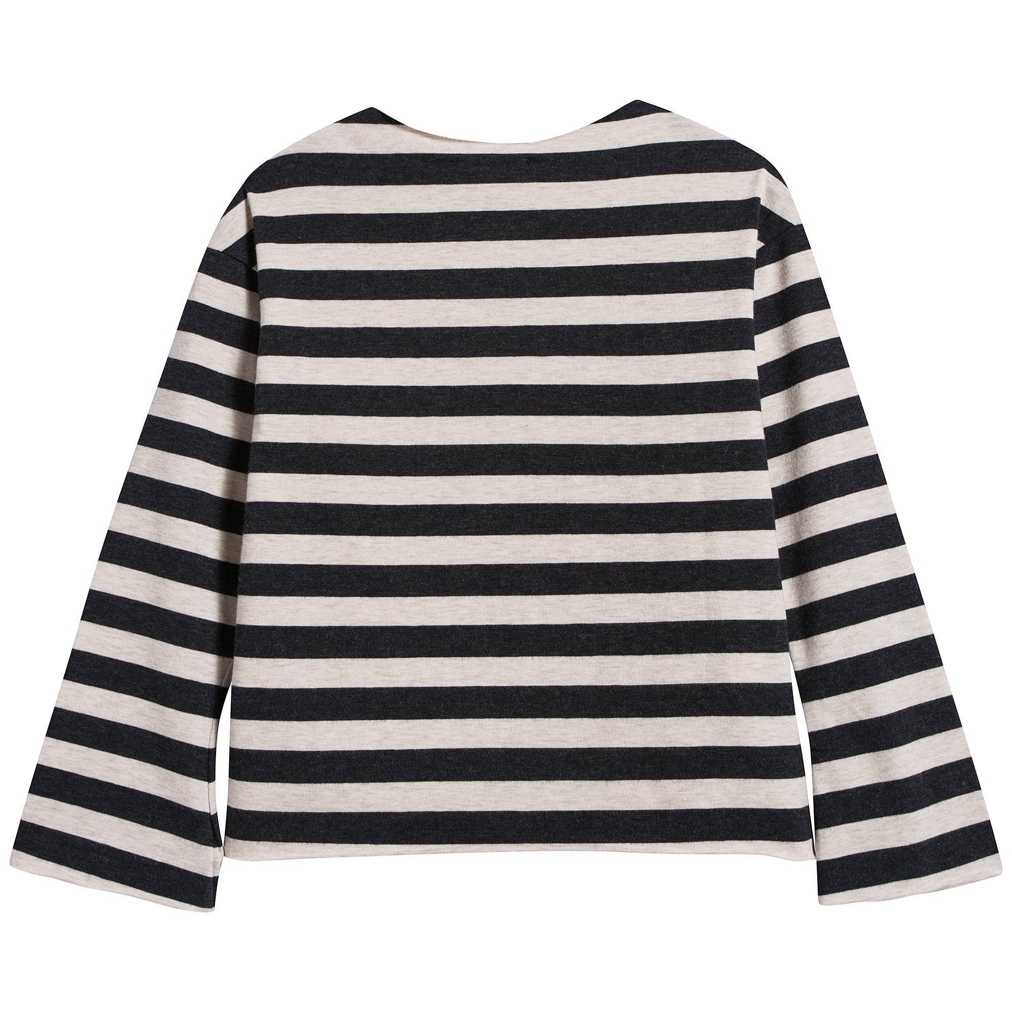 Girls & Boys Stripes Flared Sleeves T-shirt