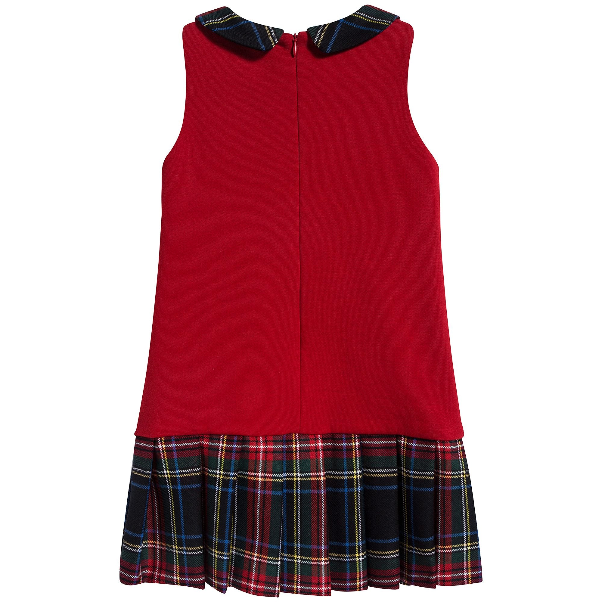 Girls Red Check Cotton Dress