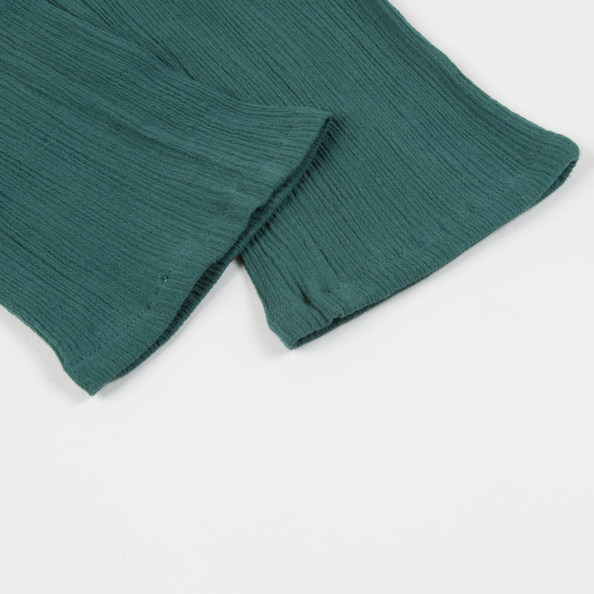 Girls & Boys Dark Green Cotton Woven Trousers