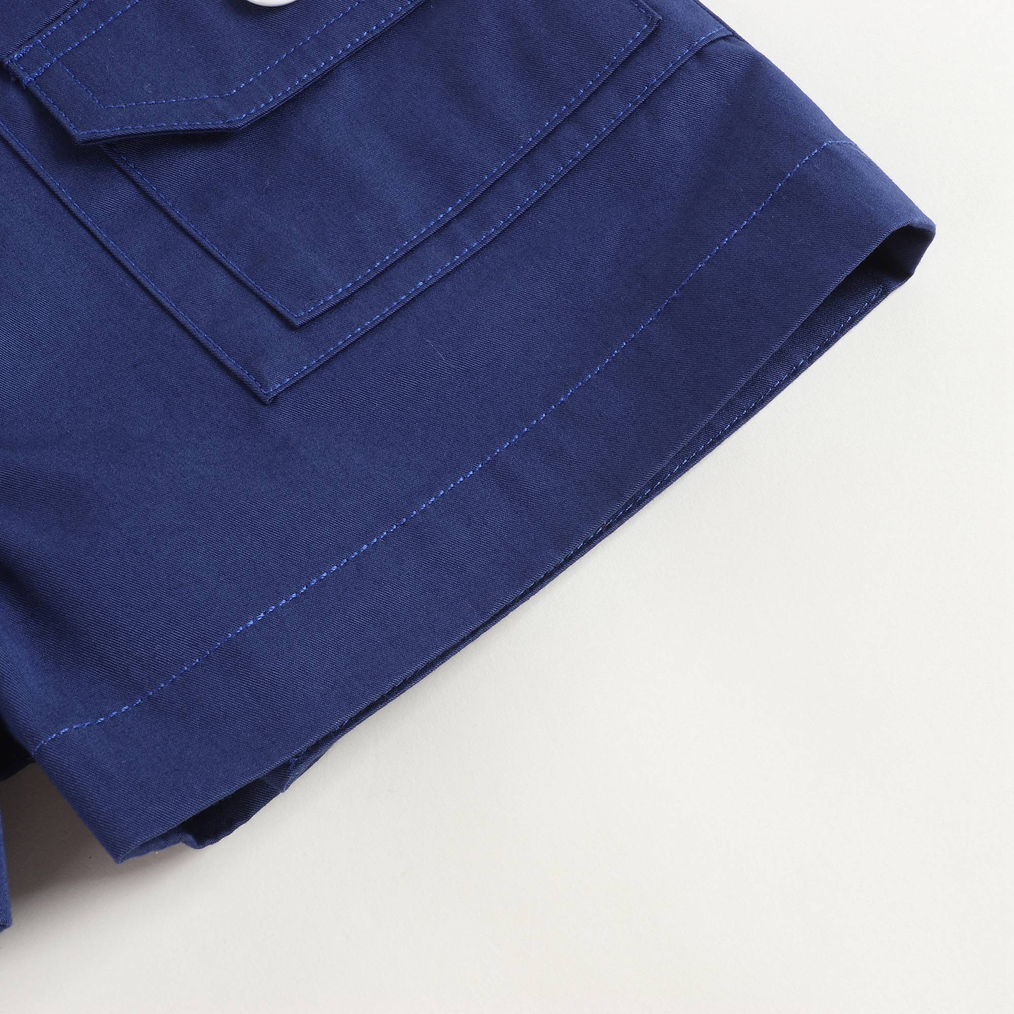 Girls Intense Blue Cotton Shorts