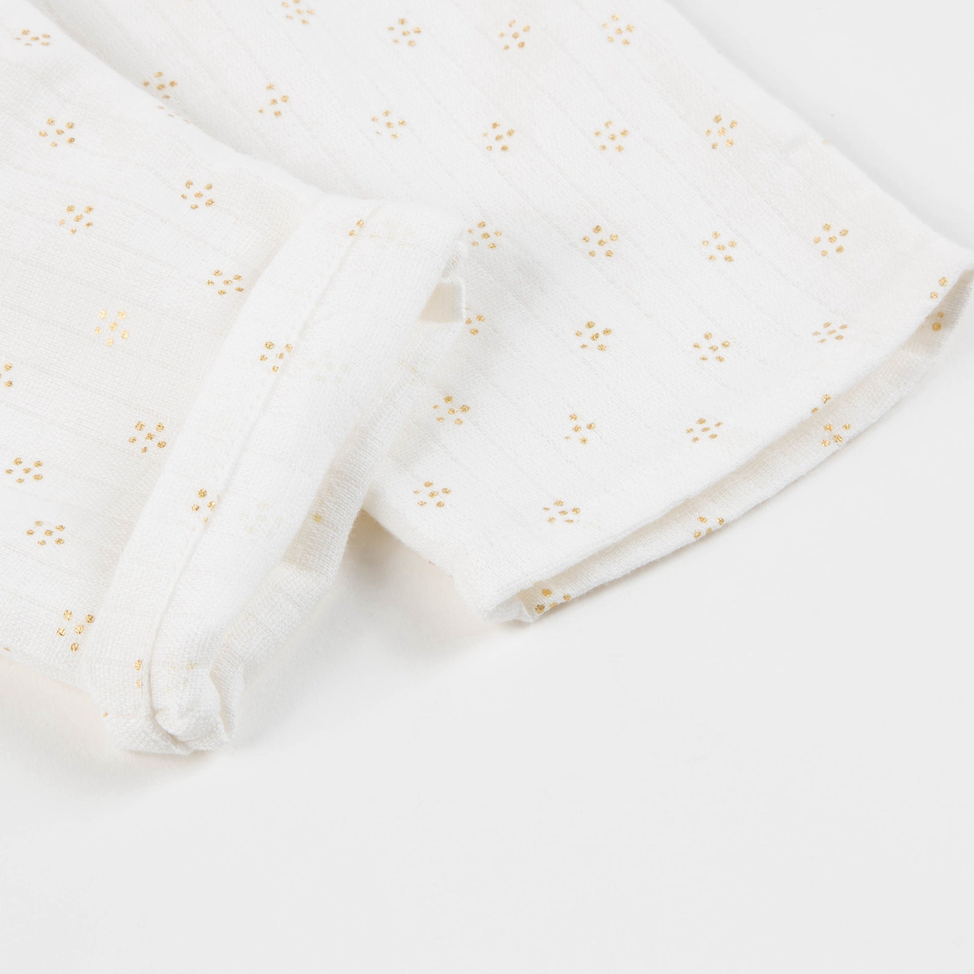 Baby Girls Off White Couche Gold Dots Cotton Trousers