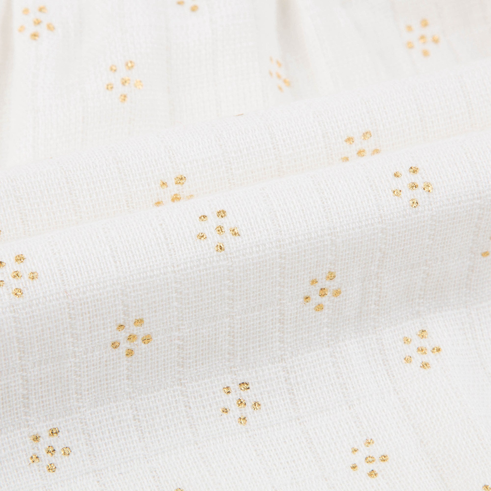 Baby Girls Off White Couche Gold Dots Cotton Trousers