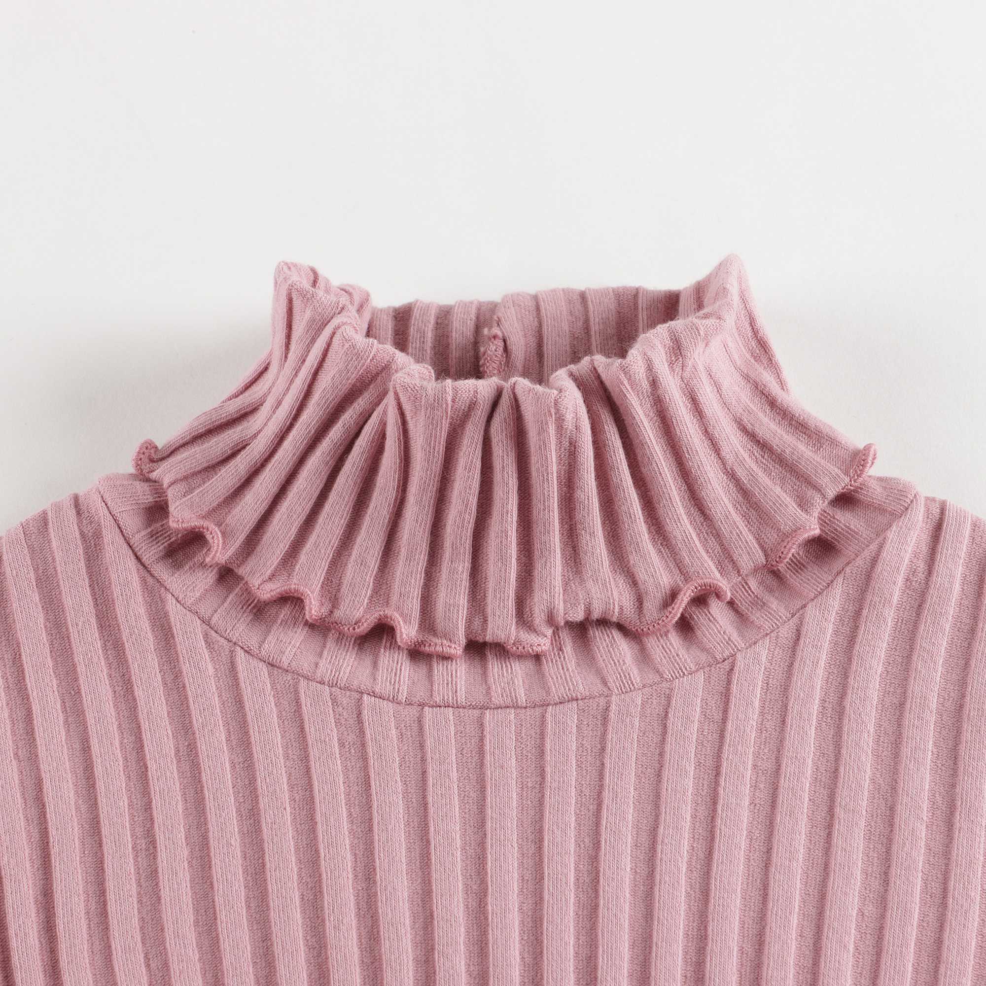 Girls Pink Cotton Turtleneck