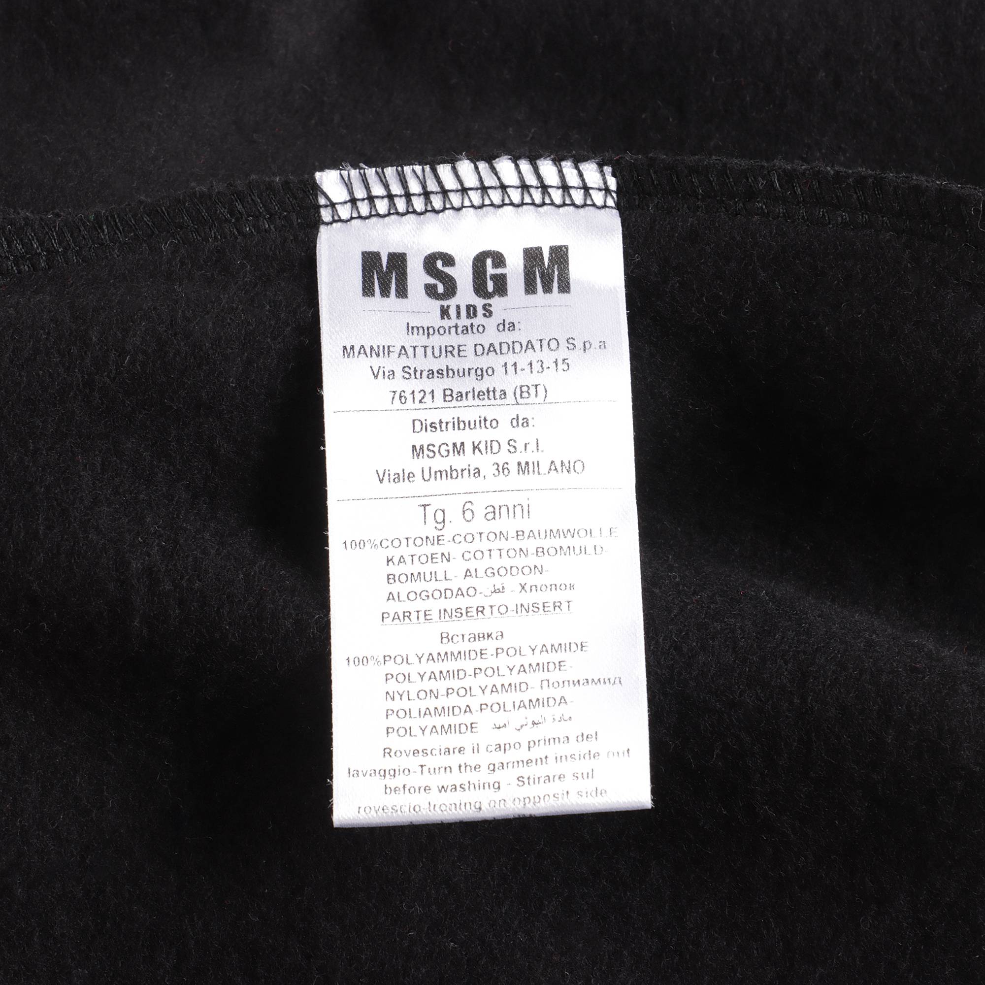 Girls Black Logo Cotton Sweatshirt