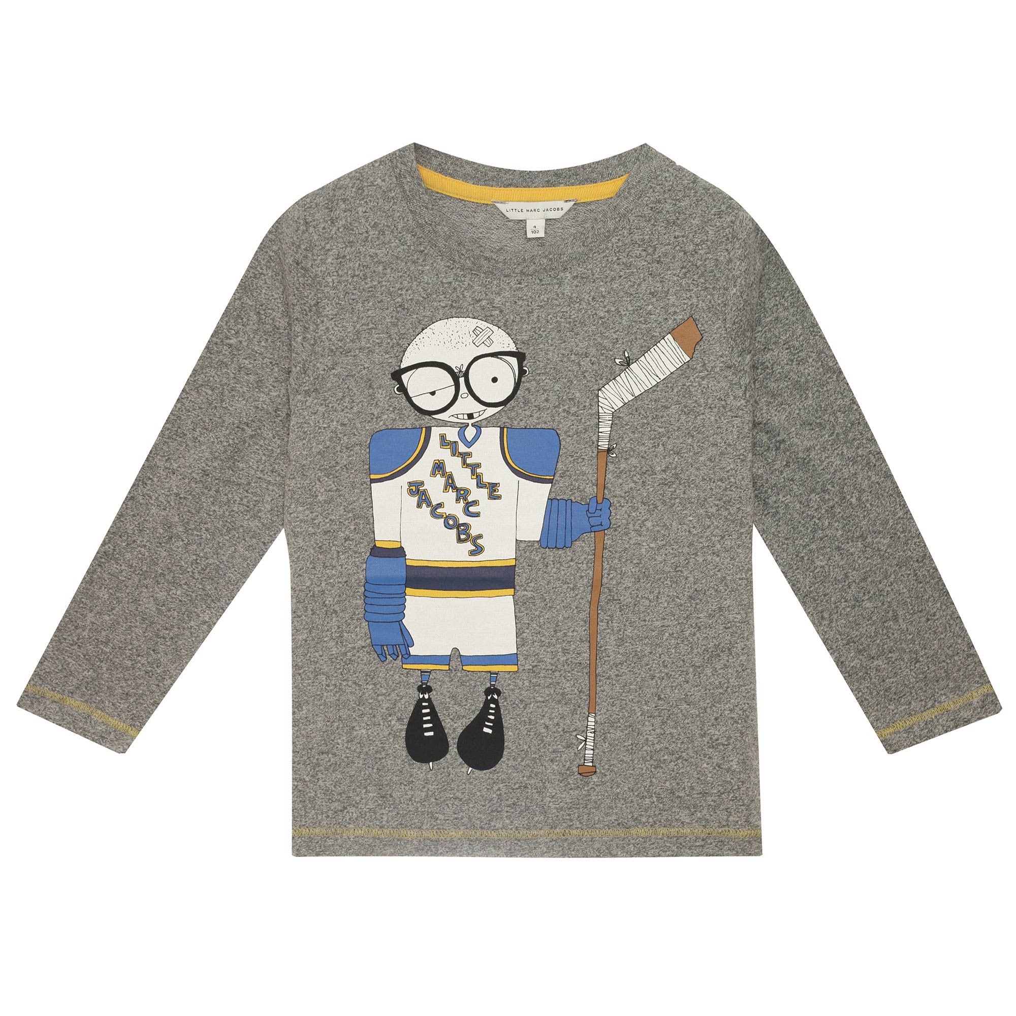 Boy Grey Fancy Printed Trims Cotton T-Shirt - CÉMAROSE | Children's Fashion Store - 1