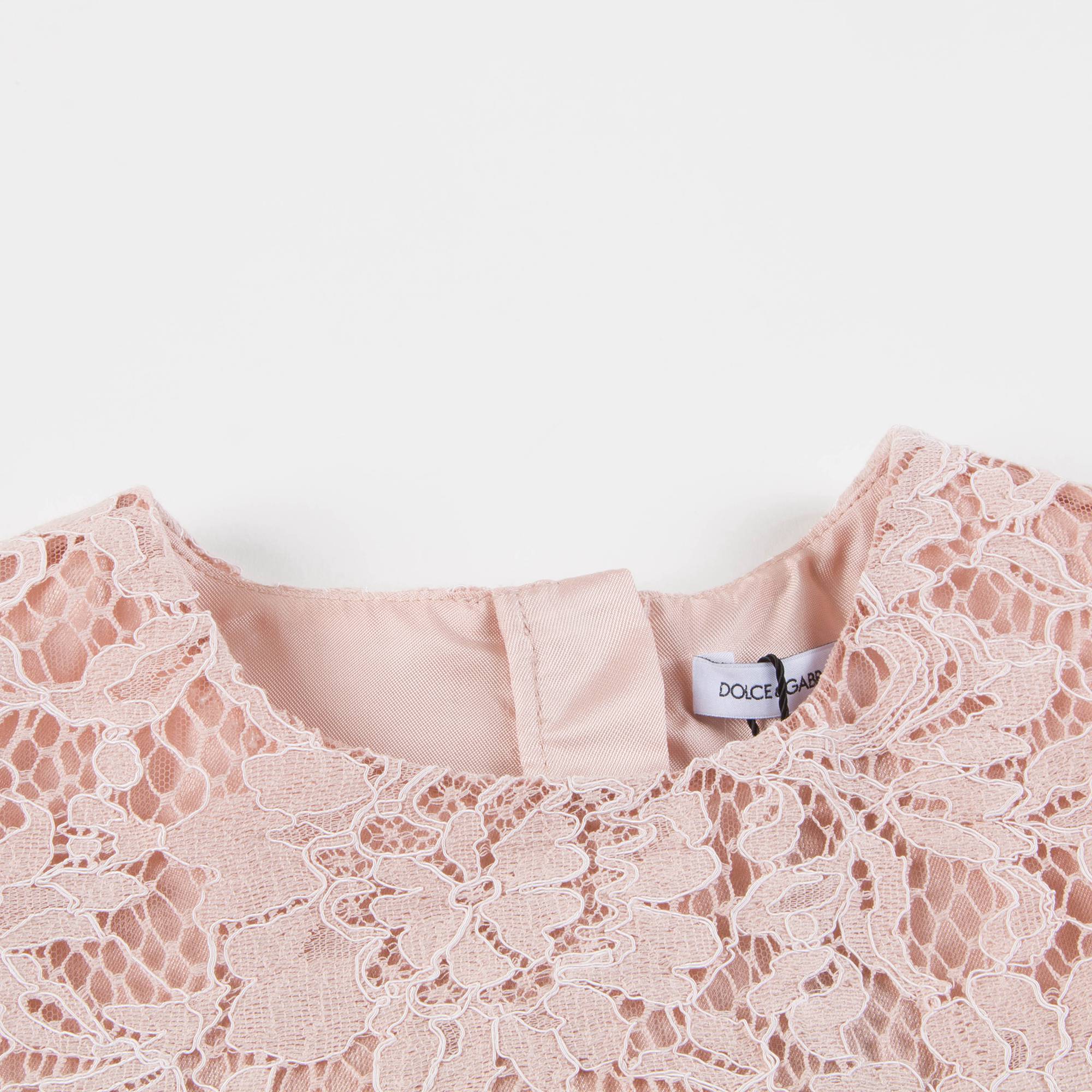 Girls Pink Lace Dress