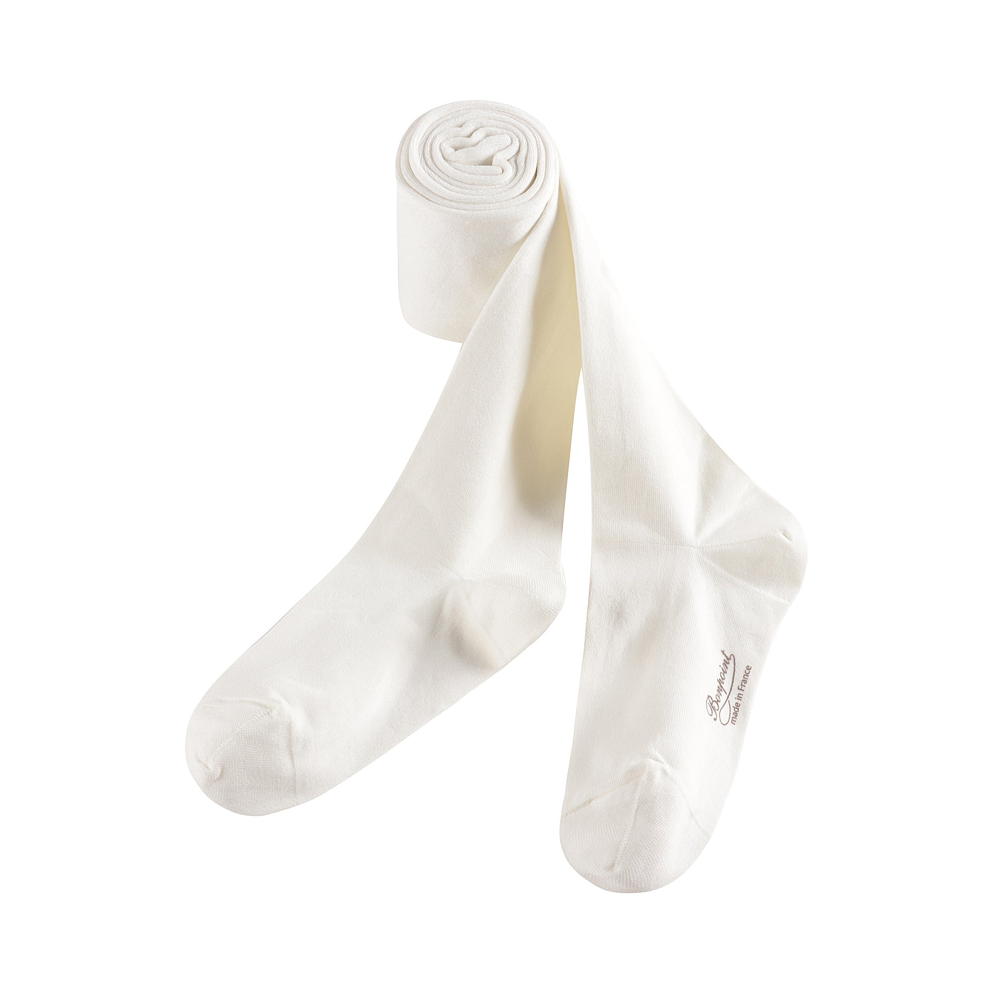 Girls White Cotton Tights
