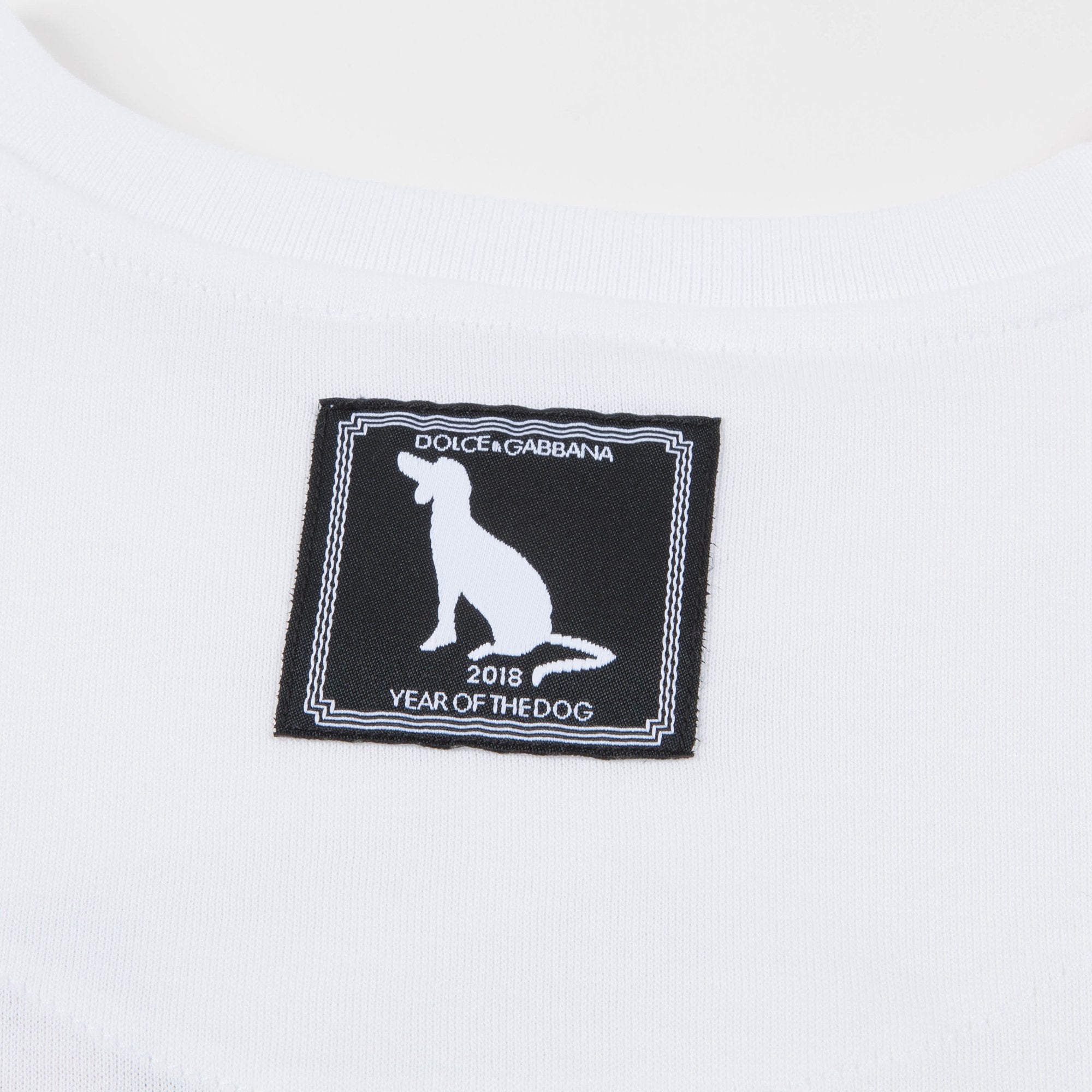 Girls White Dog Cotton T-shirt