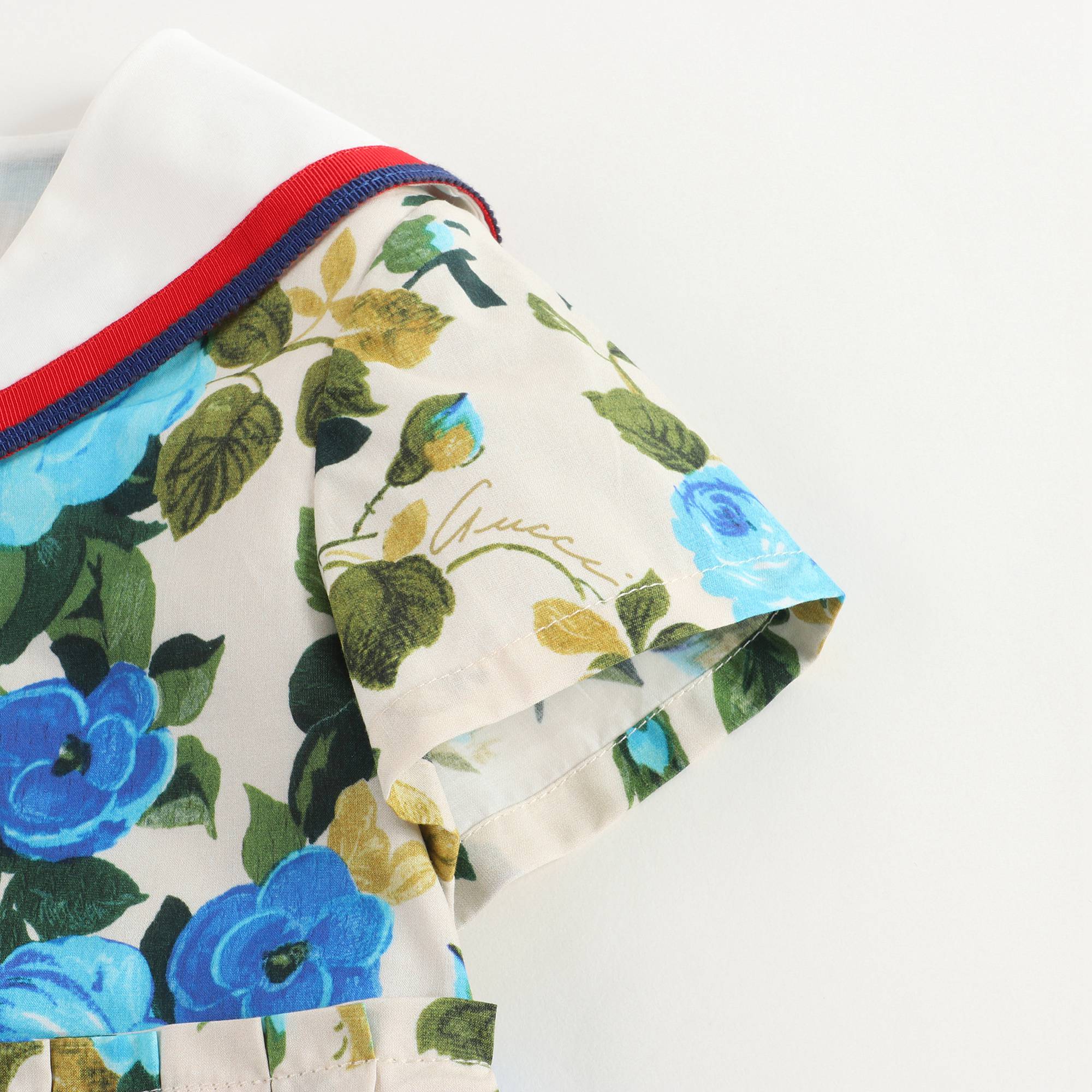 Baby Girls Blue & Ivory Dress