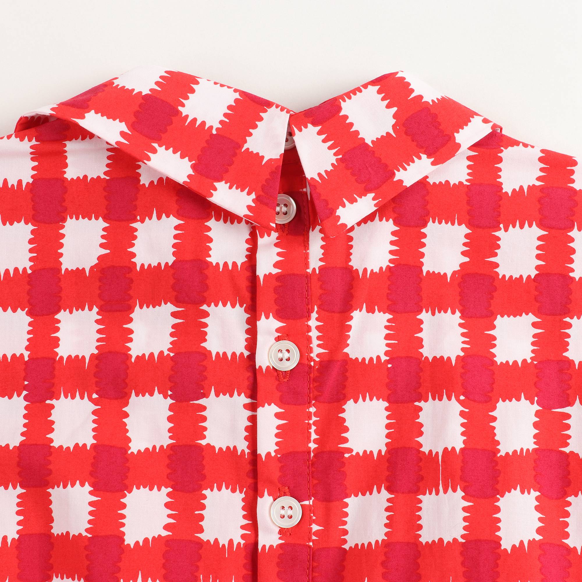 Girls Red Check Cotton Dress