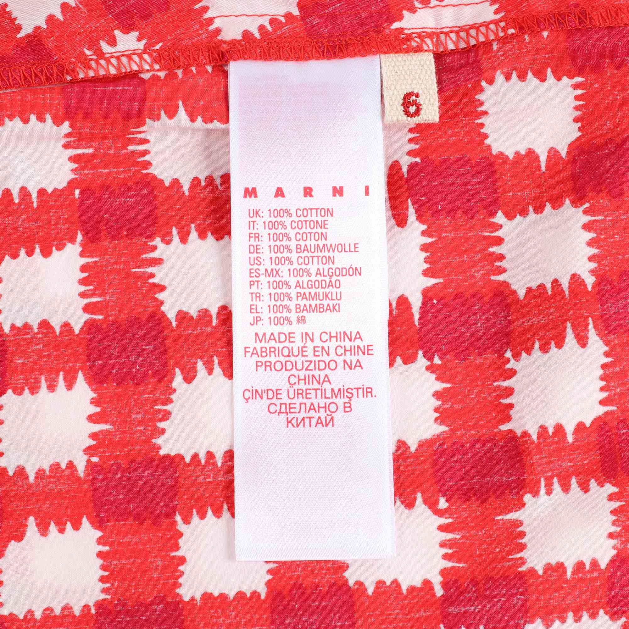 Girls Red Check Cotton Dress