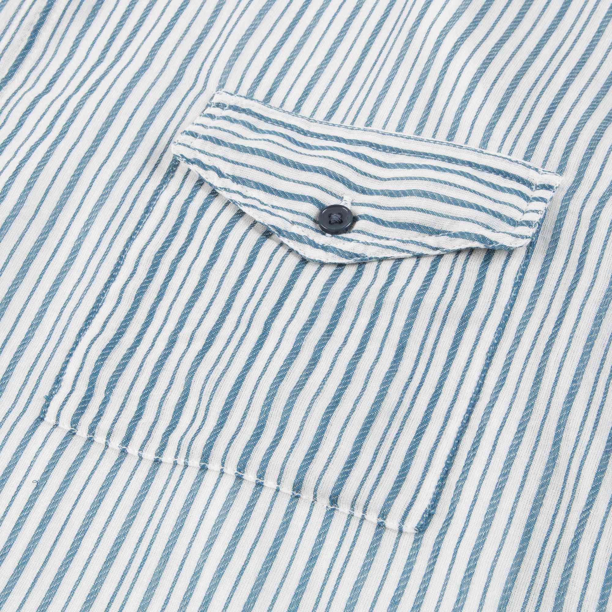 Girls Blue Stripe Cotton Woven Dress